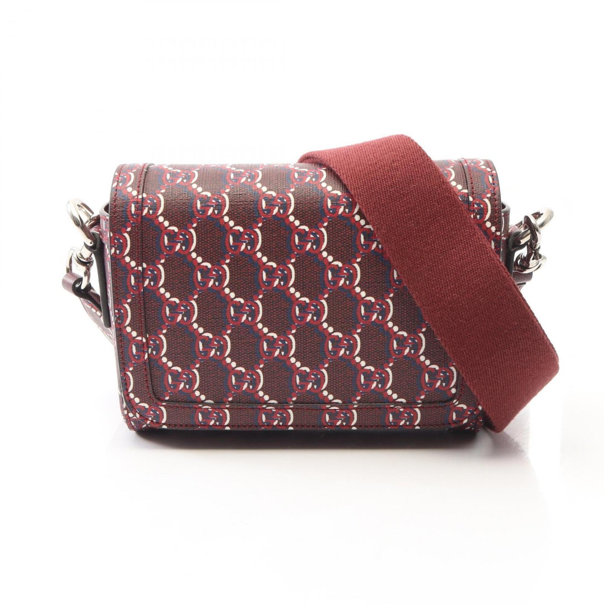 Gucci Bordeaux Coated Canvas Handbag Shoulder Bag (Pre-Owned)