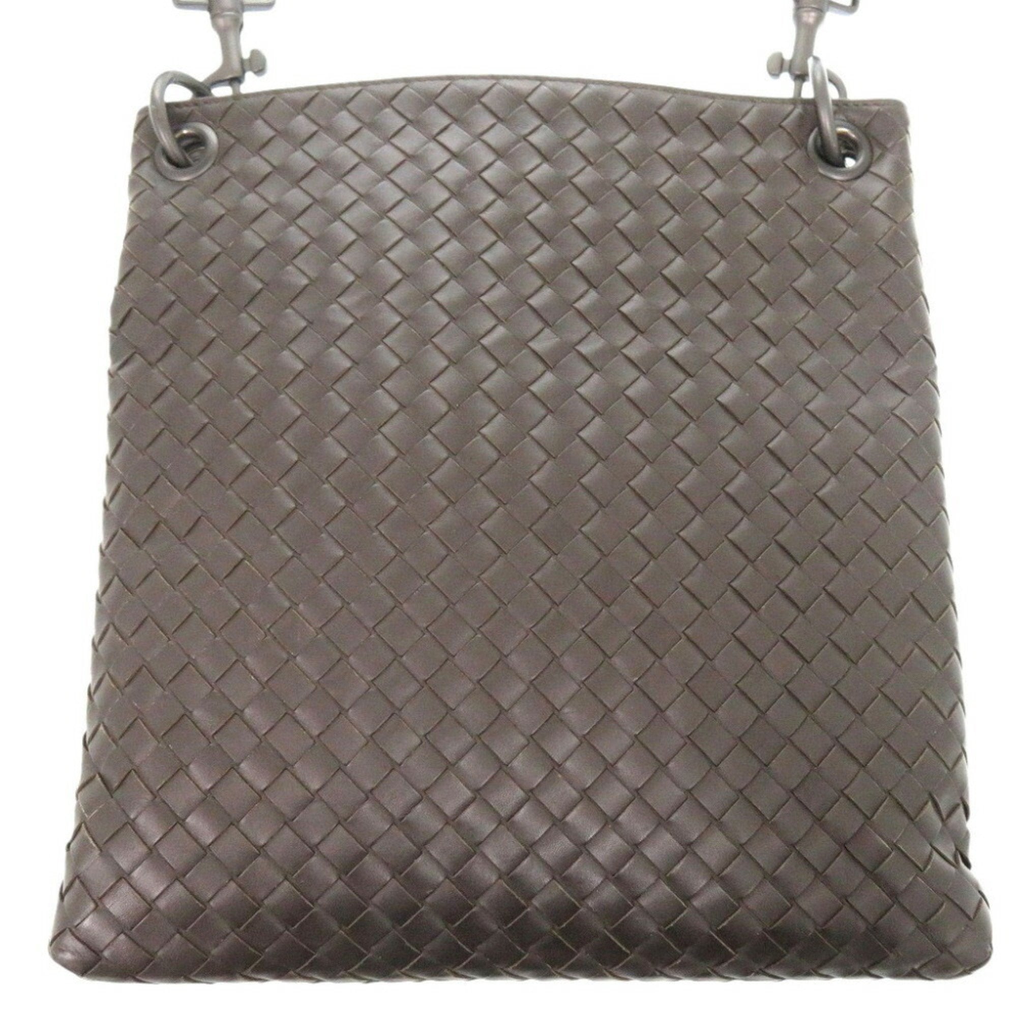 Bottega Veneta Dark Brown Leather Shoulder Bag (Pre-Owned)