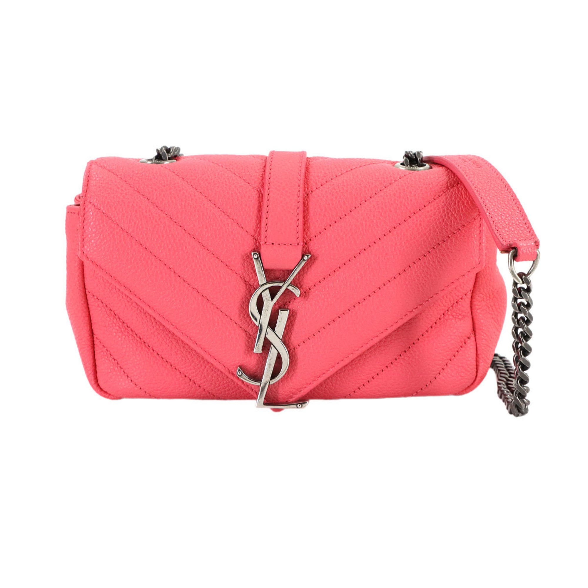 Saint Laurent Pink Leather Shoulder Bag (Pre-Owned)