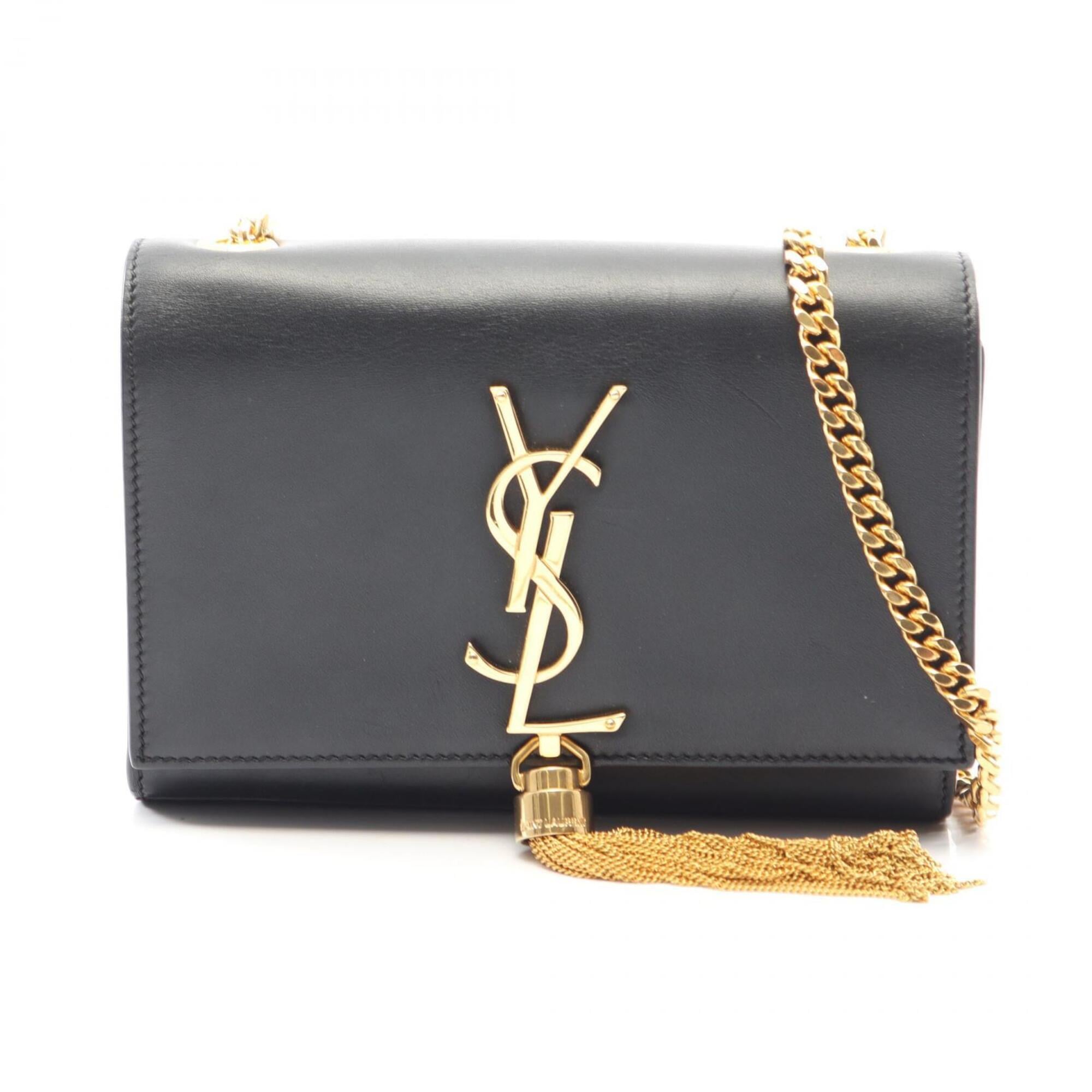 Saint Laurent Black Leather Handbag Shoulder Bag (Pre-Owned)