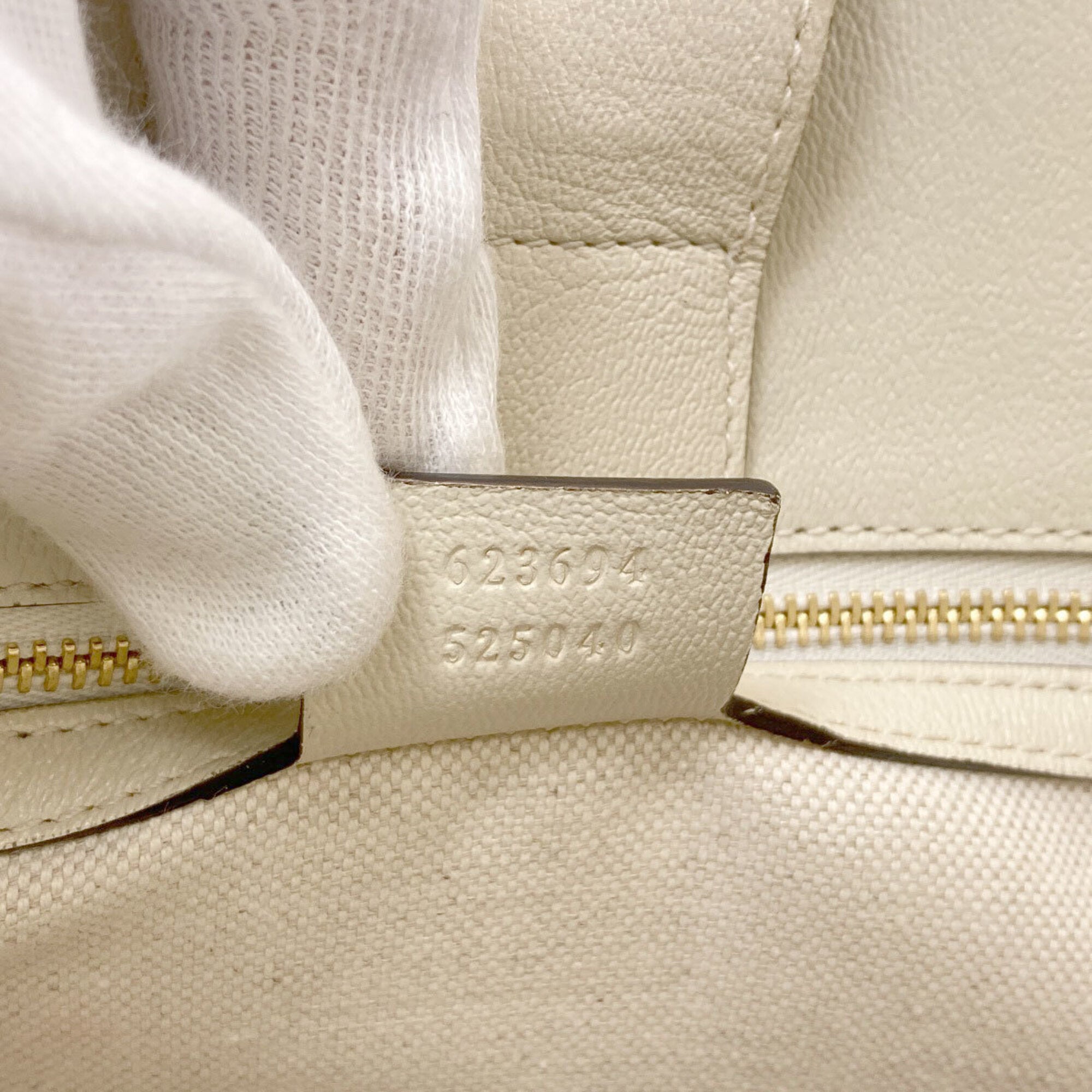 Gucci Cream Leather Tote Bag (Pre-Owned)
