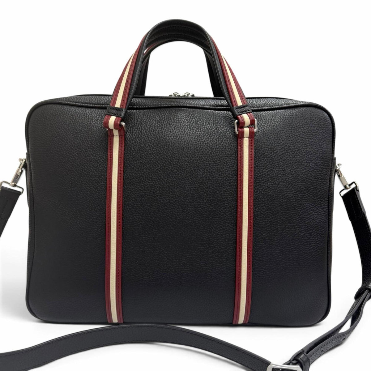 Bally Black Leather Briefcase Shoulder Bag (Pre-Owned)