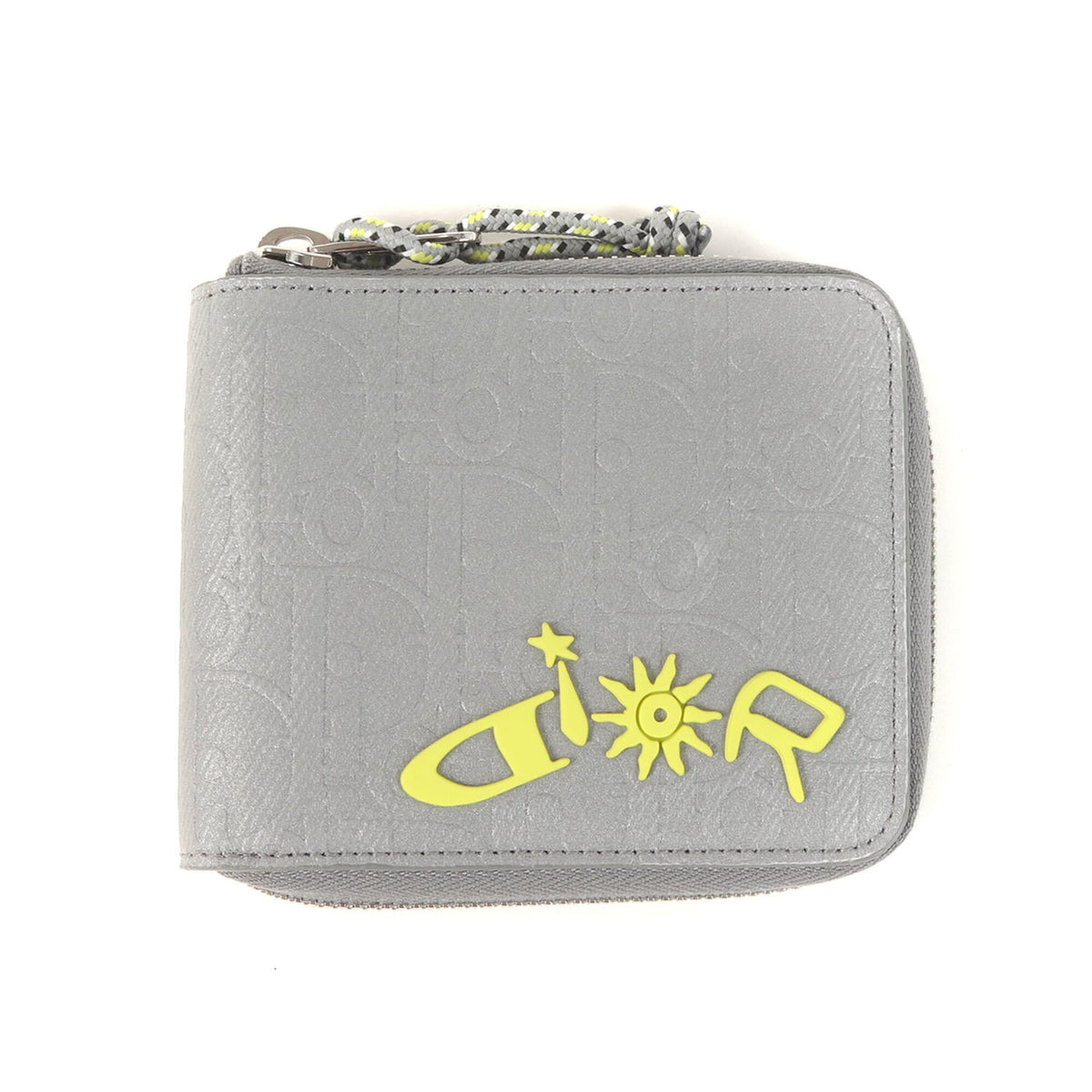 Christian Dior Silver Yellow Nylon Leather Wallet (Bi-Fold) (Pre-Owned)