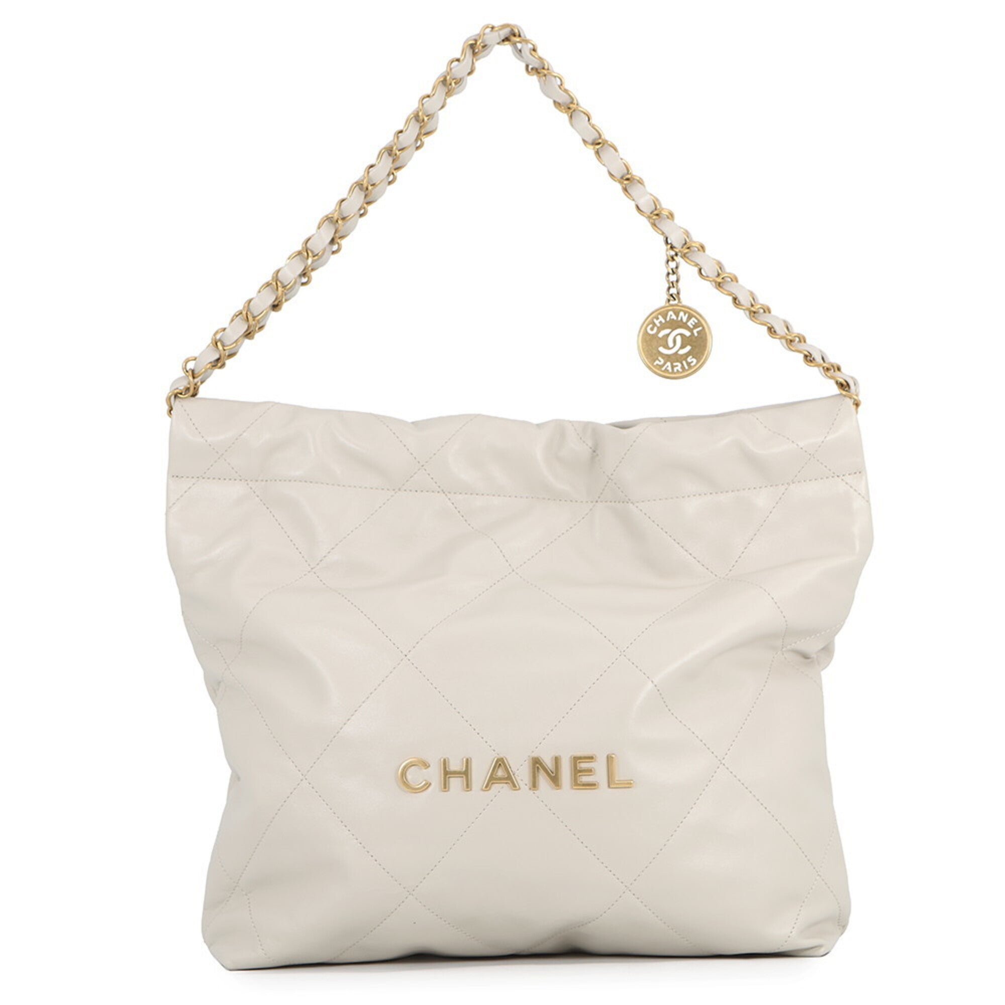 Chanel Ivory Leather Handbag Pouch (Pre-Owned)