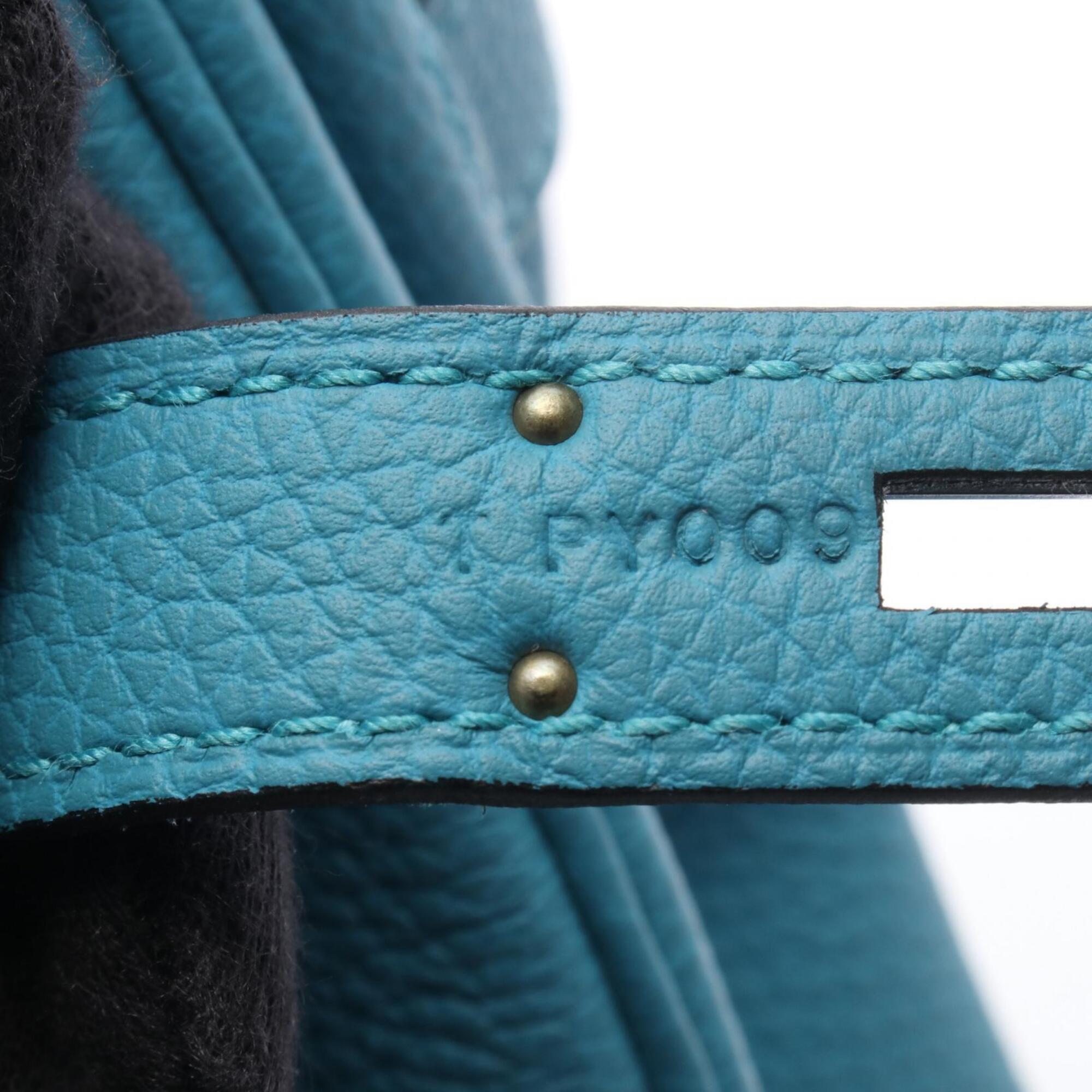 Hermes Blue Turquoise Togo Leather Handbag (Pre-Owned)