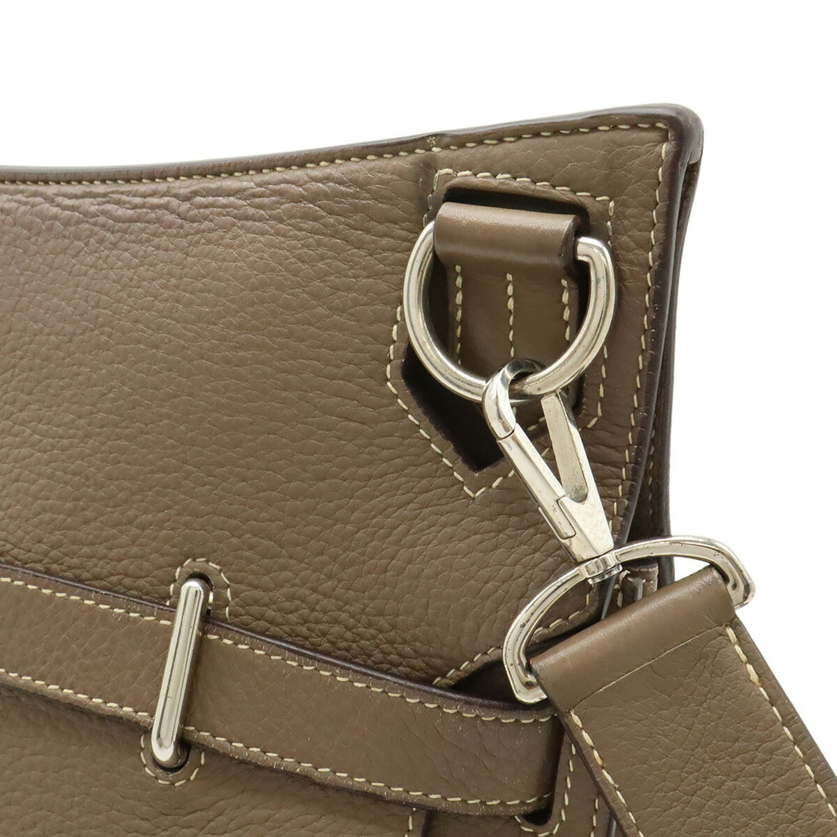 Hermes Etoupe Gray Taurillon Clemence Leather Handbag Shoulder Bag (Pre-Owned)