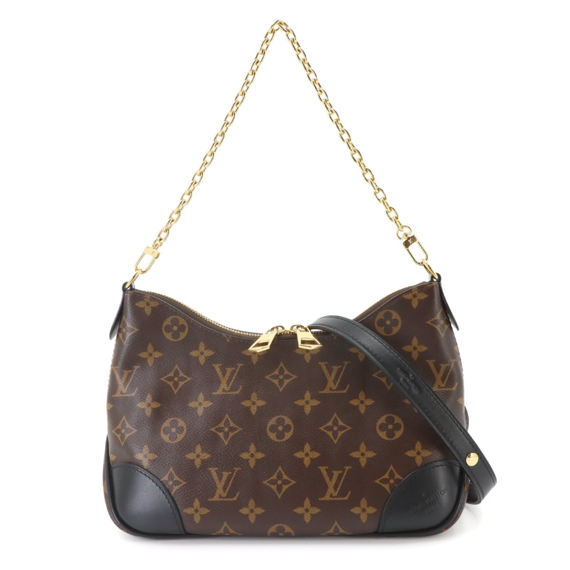 Louis Vuitton Monogram Noir Monogram Canvas Leather Handbag Shoulder Bag (Pre-Owned)