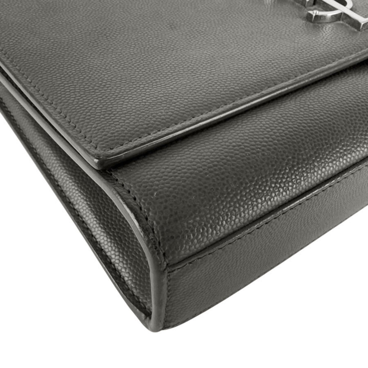 Saint Laurent Gray Leather Shoulder Bag (Pre-Owned)