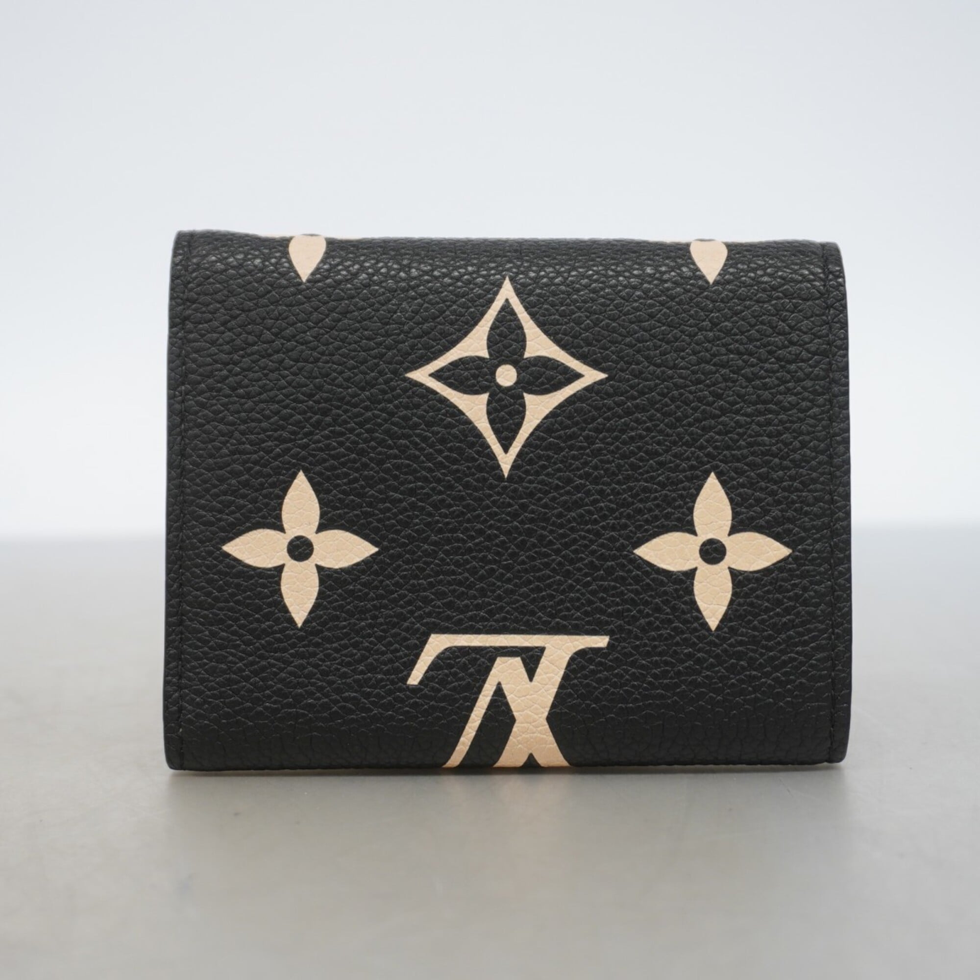 Louis Vuitton Beige Black Wallet (Tri-Fold) (Pre-Owned)