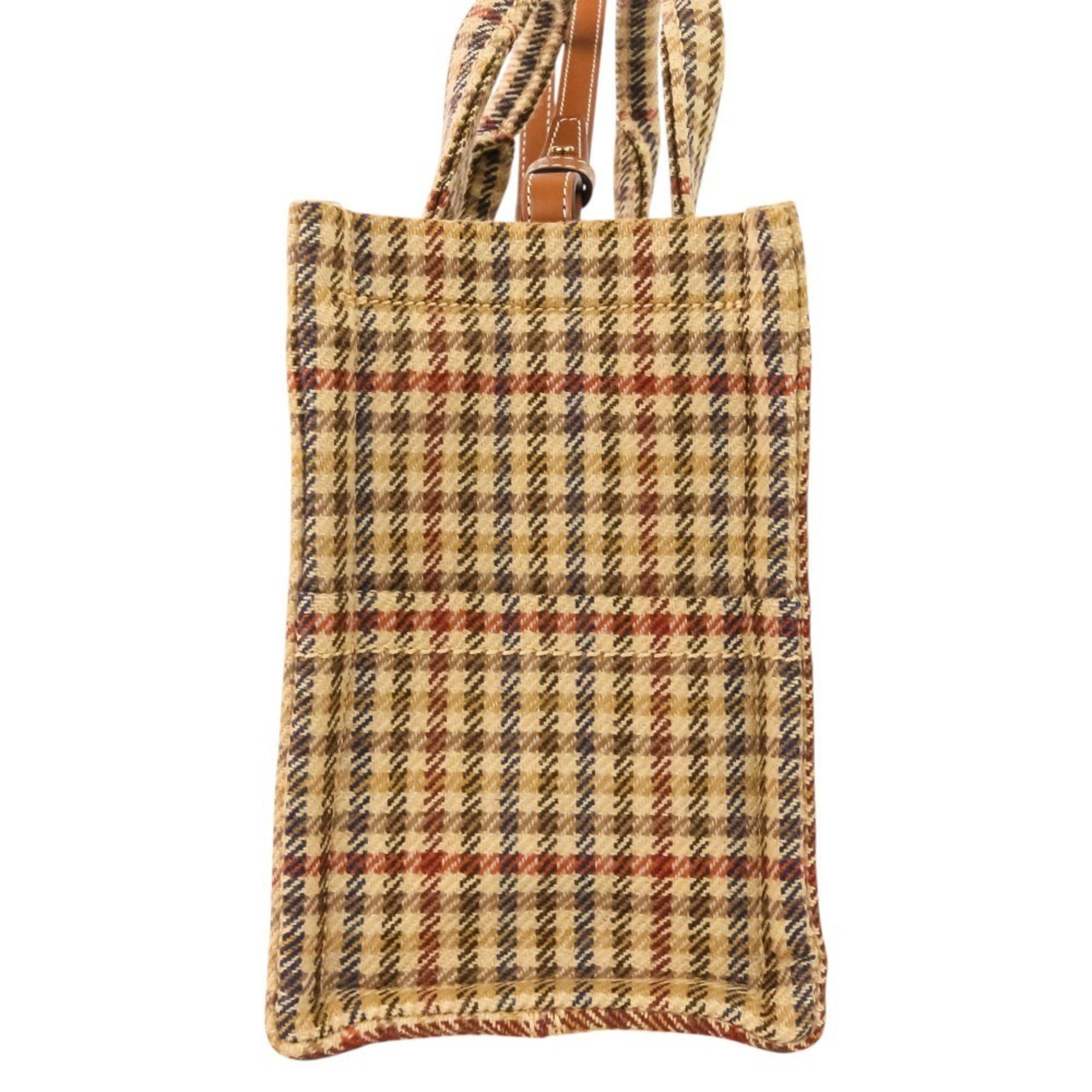 Celine Beige Brown Tweed Handbag Shoulder Bag (Pre-Owned)