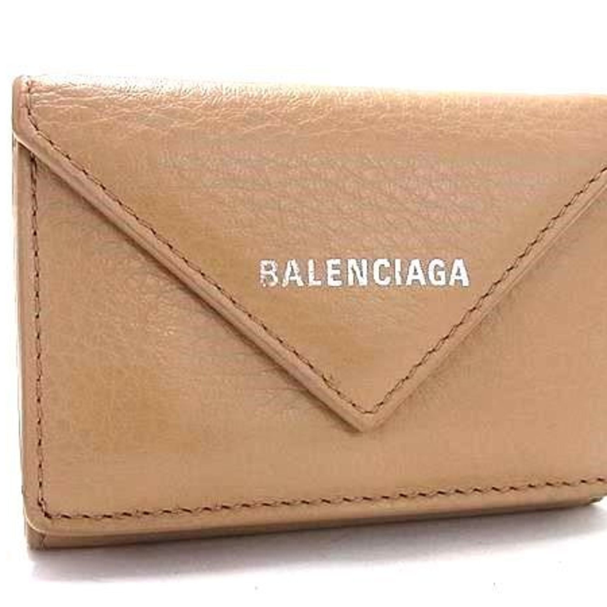Balenciaga Beige Leather Wallet (Tri-Fold) (Pre-Owned)