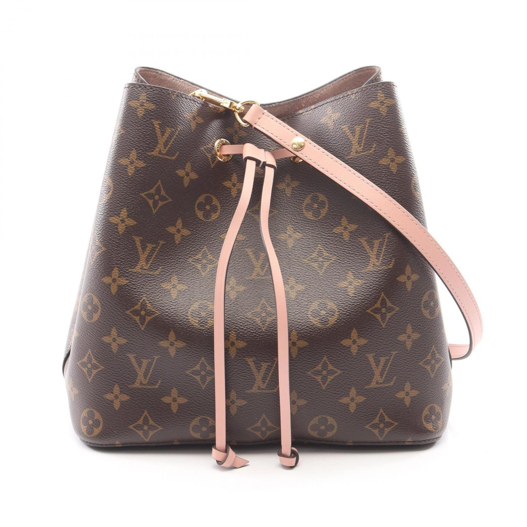 Louis Vuitton Monogram Brown Pink Rose Poudre Coated Canvas Leather Handbag Shoulder Bag (Pre-Owned)