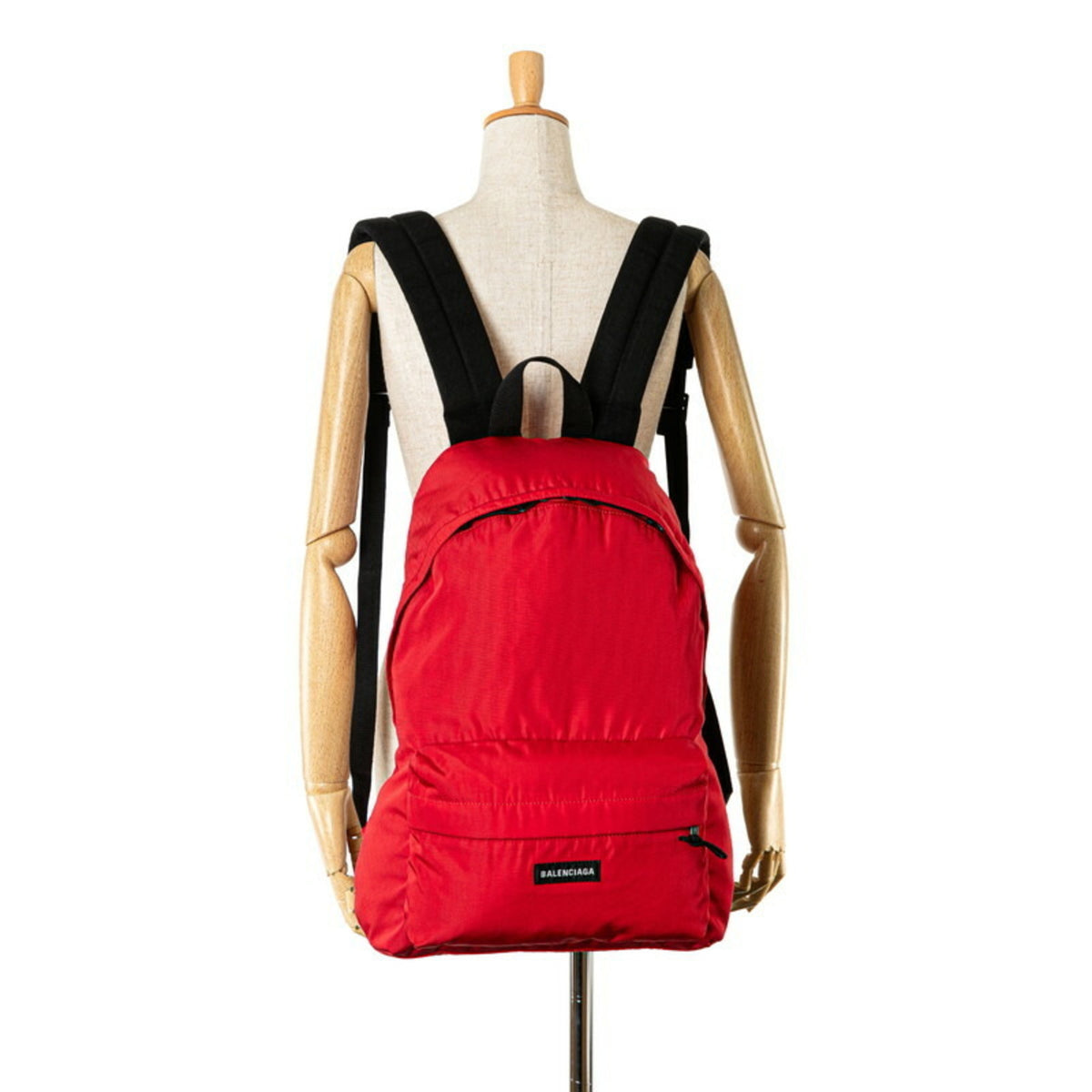 Balenciaga Red Color Nylon Canvas Backpack (Pre-Owned)
