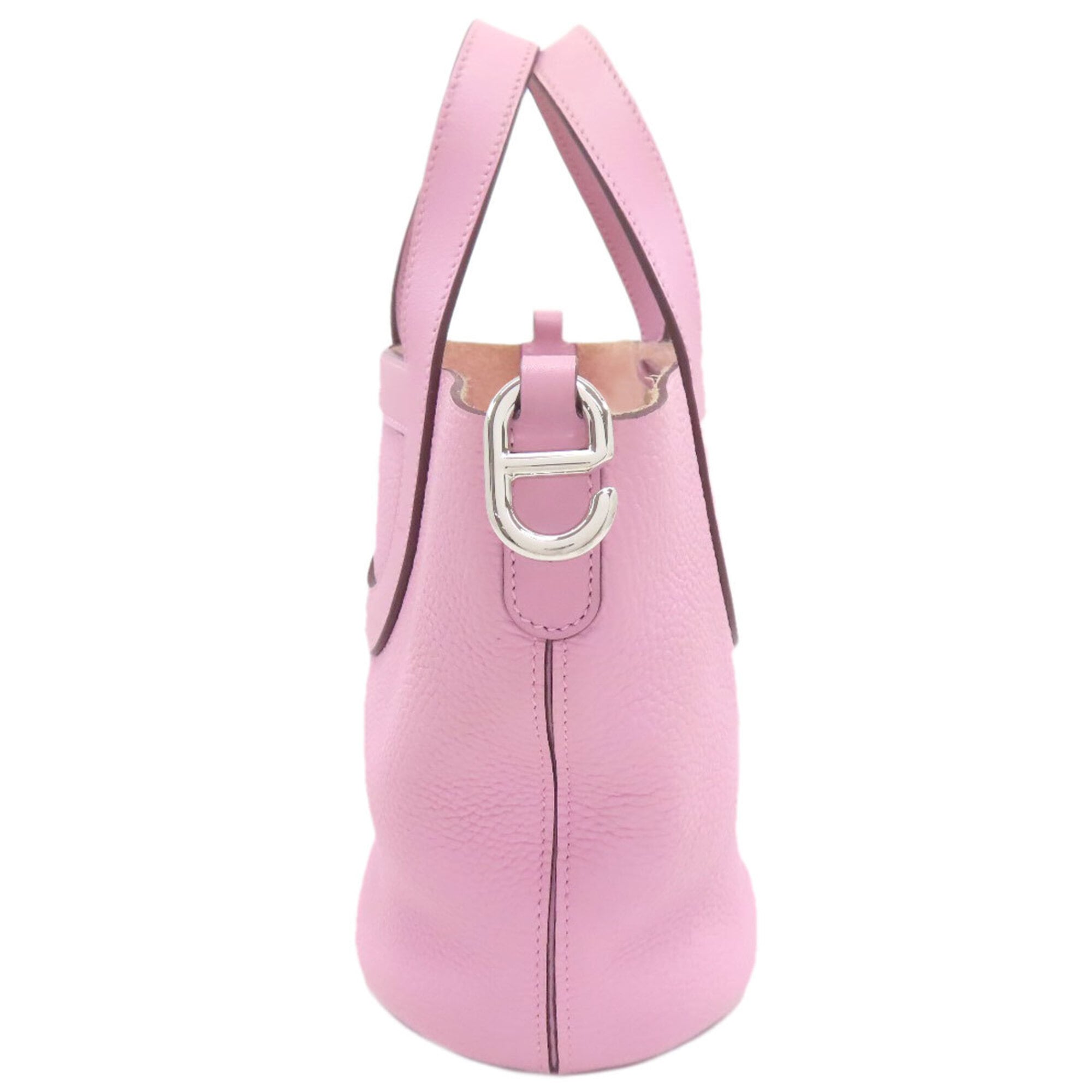 Hermes Pink Taurillon Clemence Leather Handbag (Pre-Owned)
