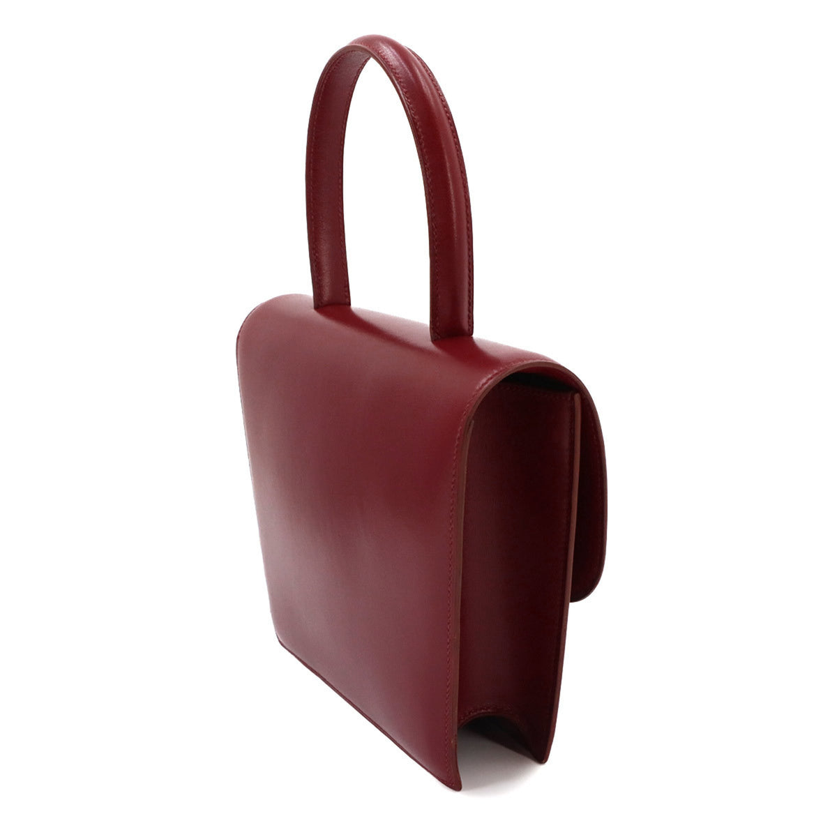 Hermes Rouge H Box Calf Leather Handbag (Pre-Owned)