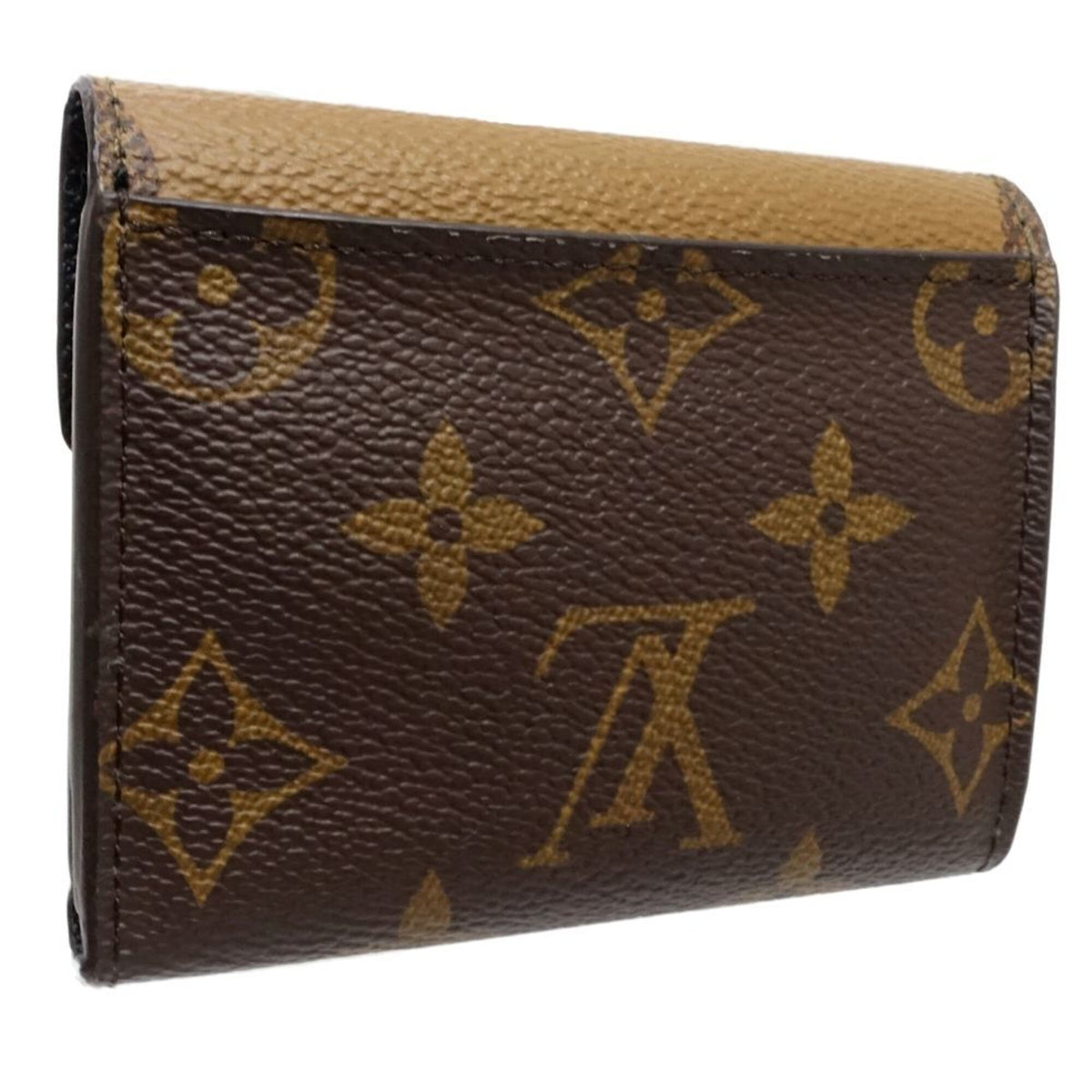 Louis Vuitton Monogram Beige Brown Monogram Wallet (Tri-Fold) (Pre-Owned)