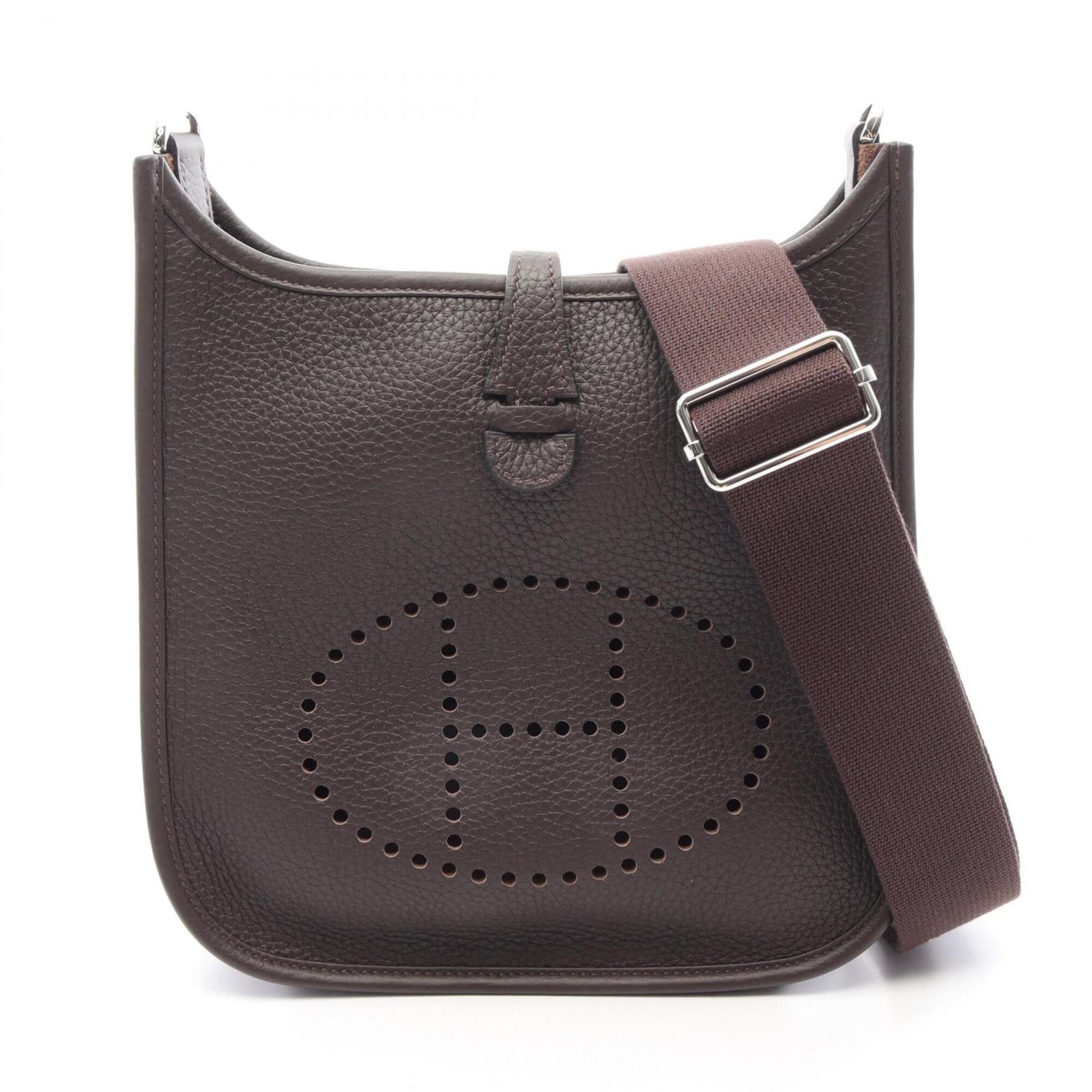 Hermes Brown Taurillon Clemence Leather Handbag Shoulder Bag (Pre-Owned)