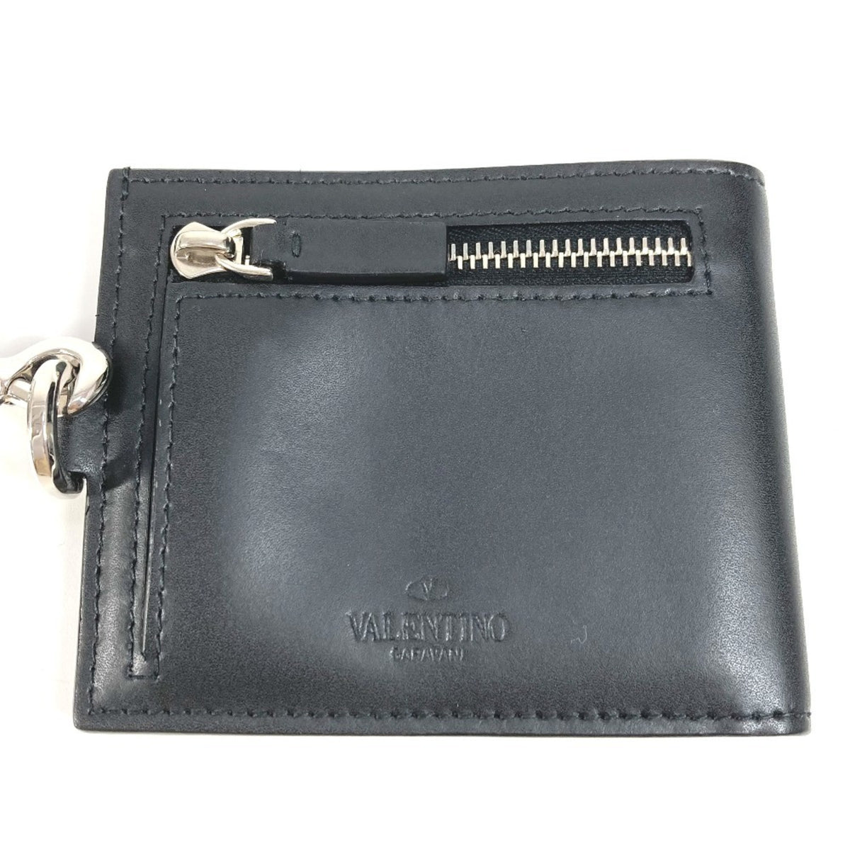 Valentino Black Yellow Leather Coin Purse/Coin Case (Pre-Owned)