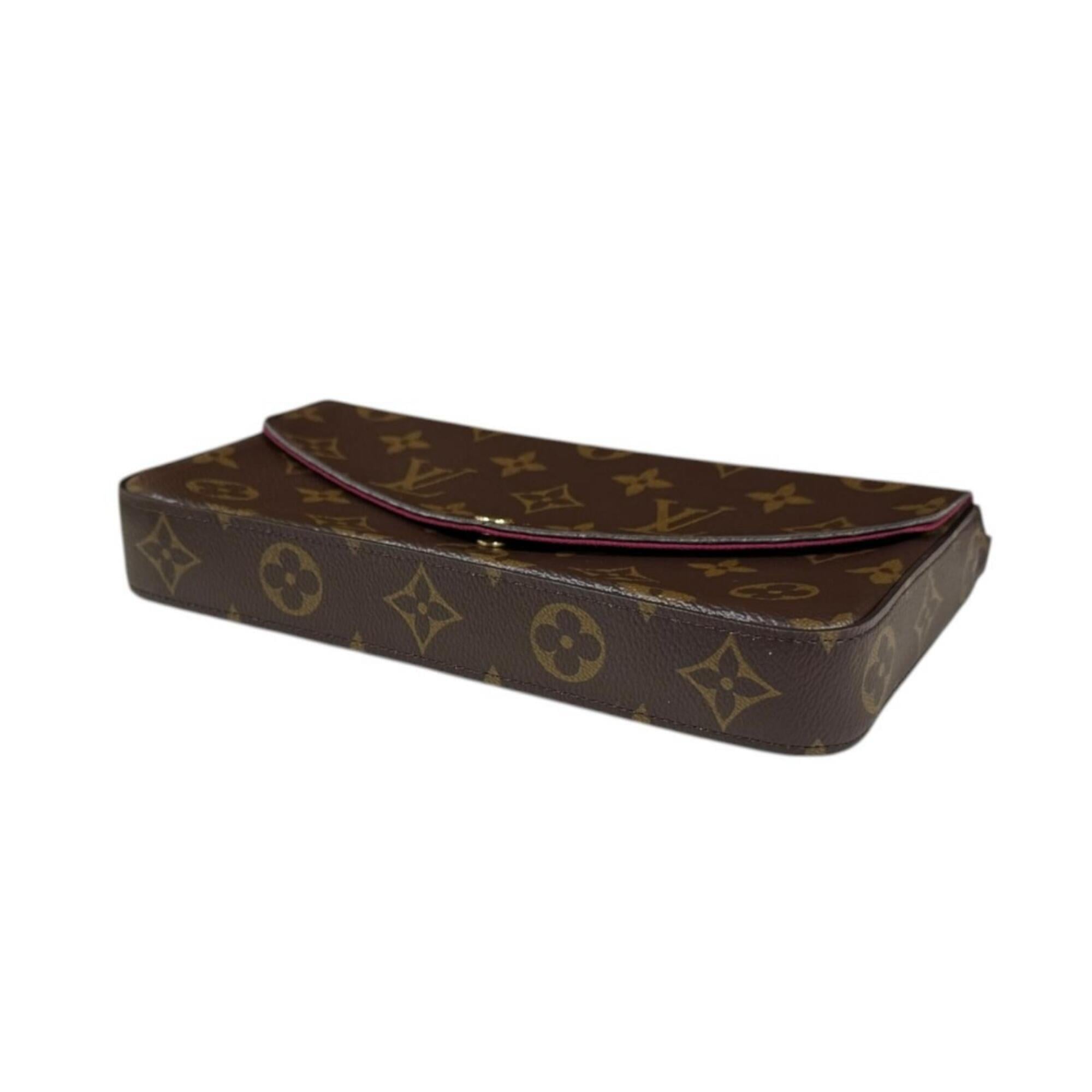 Louis Vuitton Brown Fuchsia Monogram Canvas Pochette Shoulder Bag (Pre-Owned)