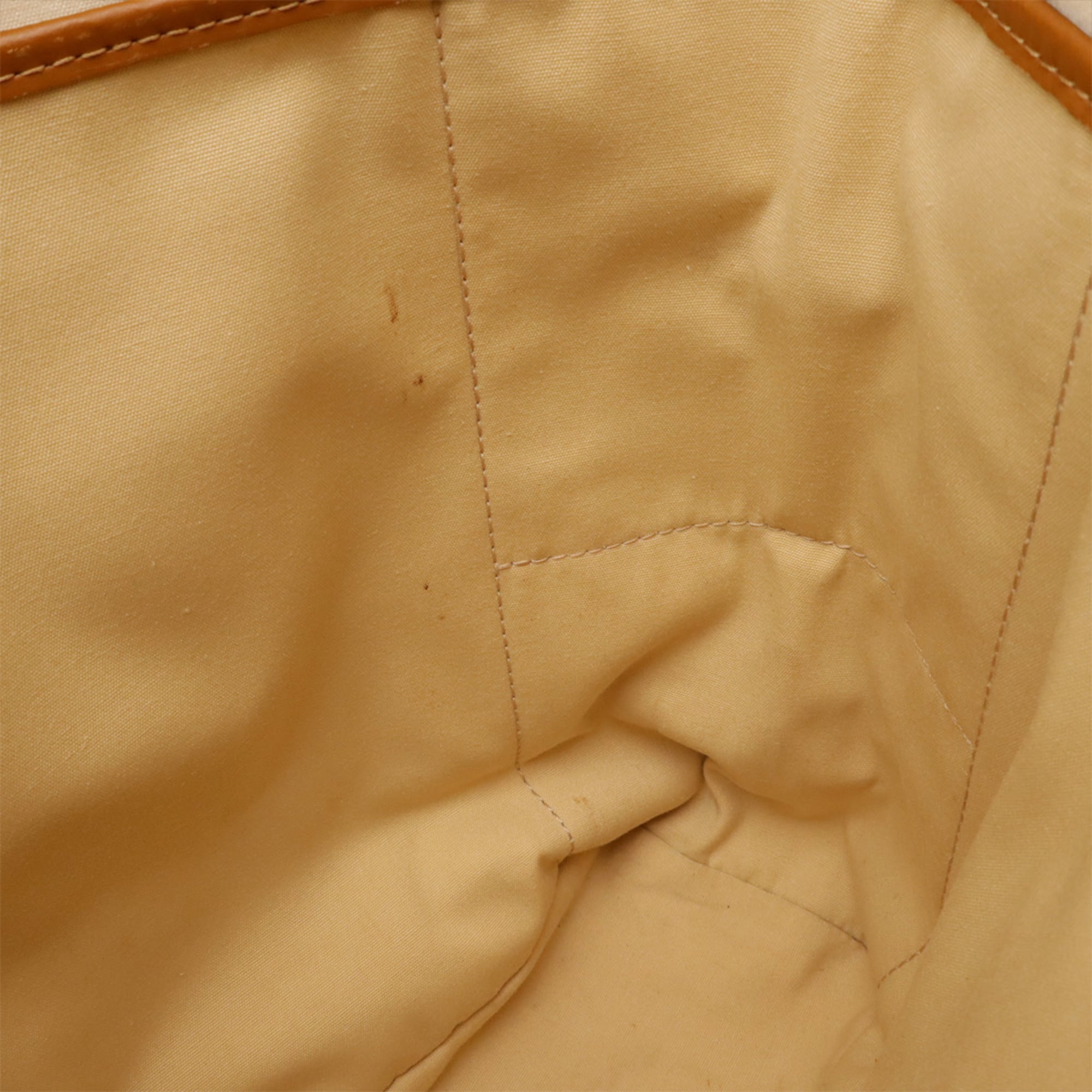 Louis Vuitton Beige Canvas Leather Shoulder Bag Tote Bag (Pre-Owned)