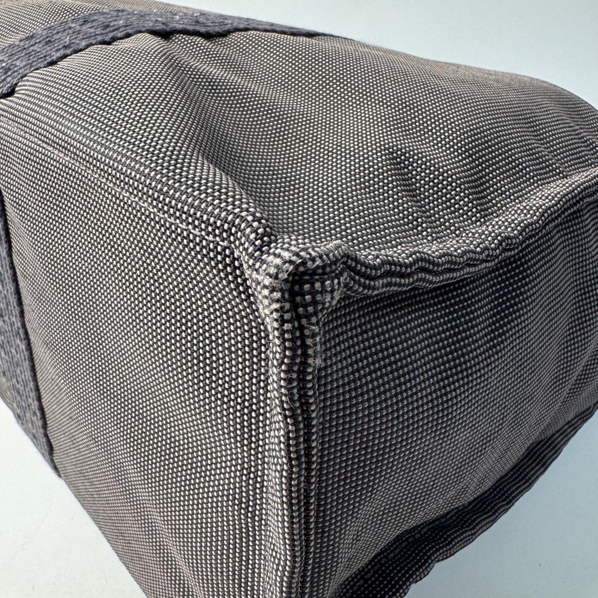 Hermes Dark Gray Canvas Tote Bag (Pre-Owned)