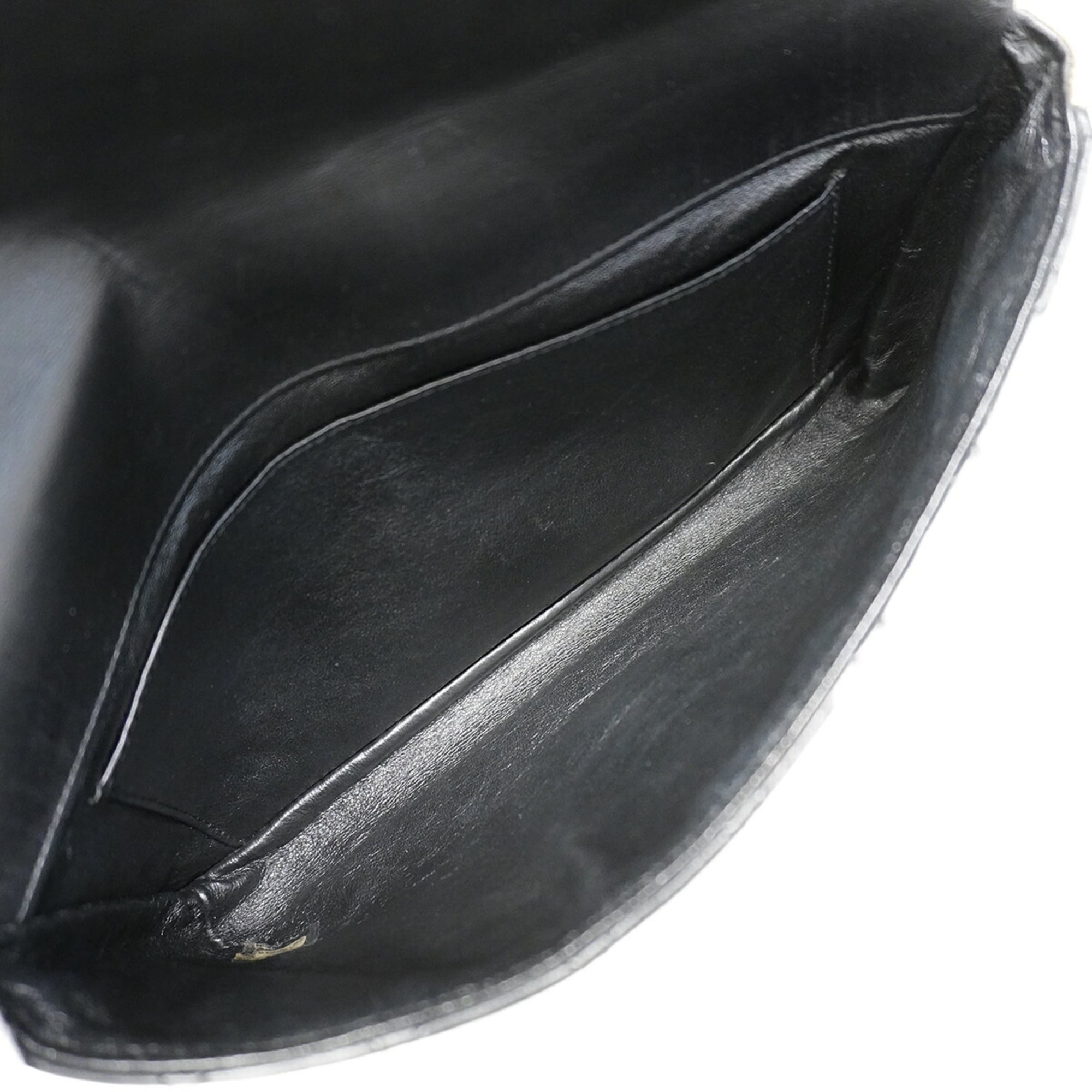 Chanel Black Gold Leather Shoulder Bag (Pre-Owned)