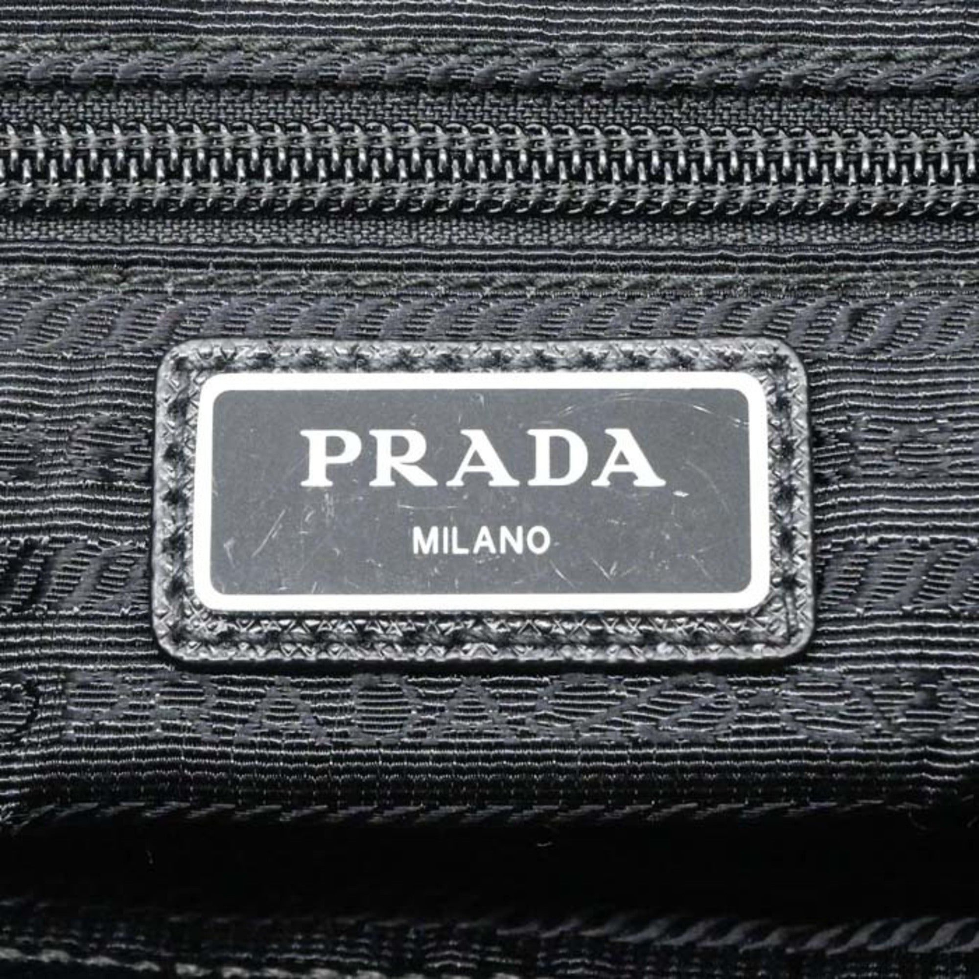 Prada Black Blue Canvas Handbag Tote Bag (Pre-Owned)