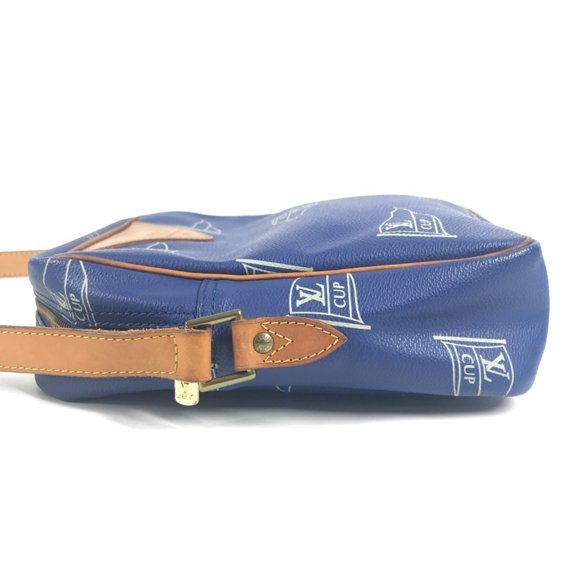 Louis Vuitton Louis Vuitton Cup Blue Leather Pochette Shoulder Bag (Pre-Owned)