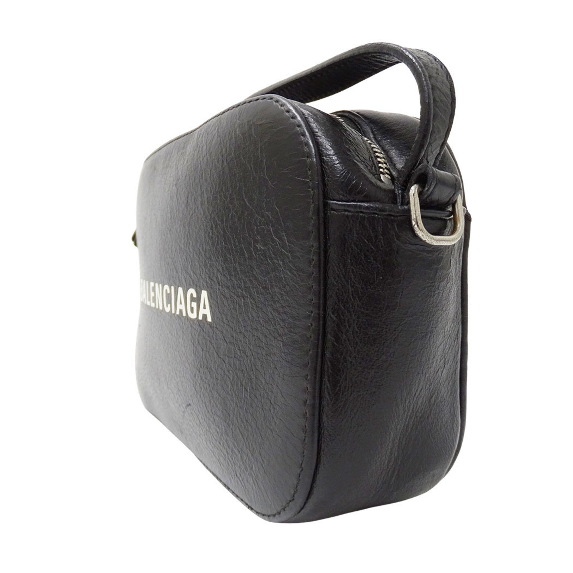Balenciaga Black Leather Handbag Shoulder Bag (Pre-Owned)