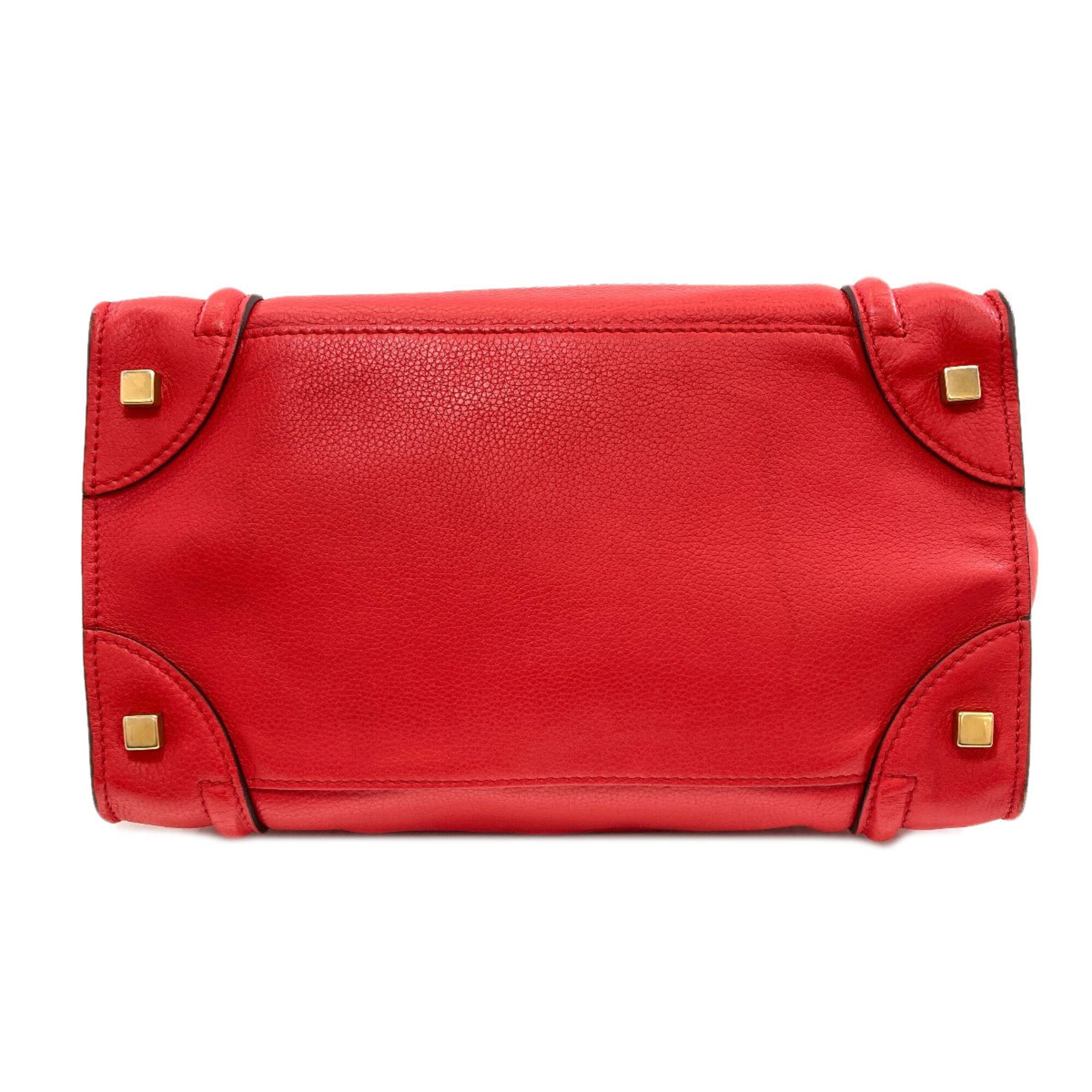 Celine Luggage Red Color Leather Handbag (Pre-Owned)