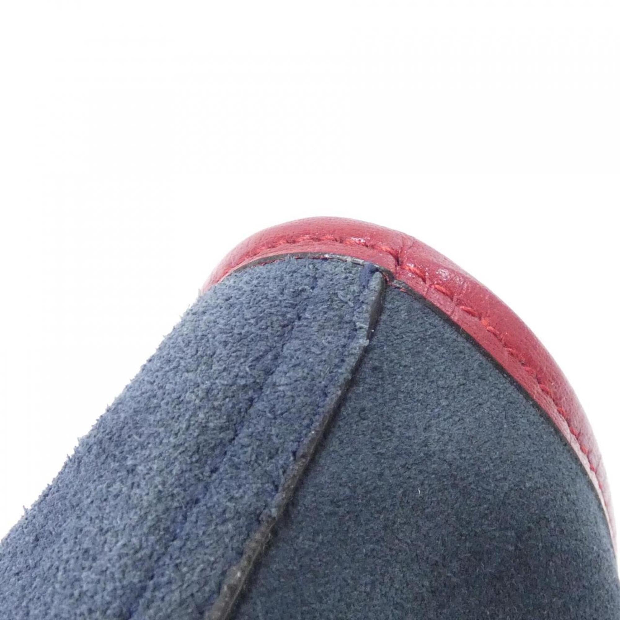 Gucci Dark Blue Red Color Suede Leather Handbag Pouch (Pre-Owned)