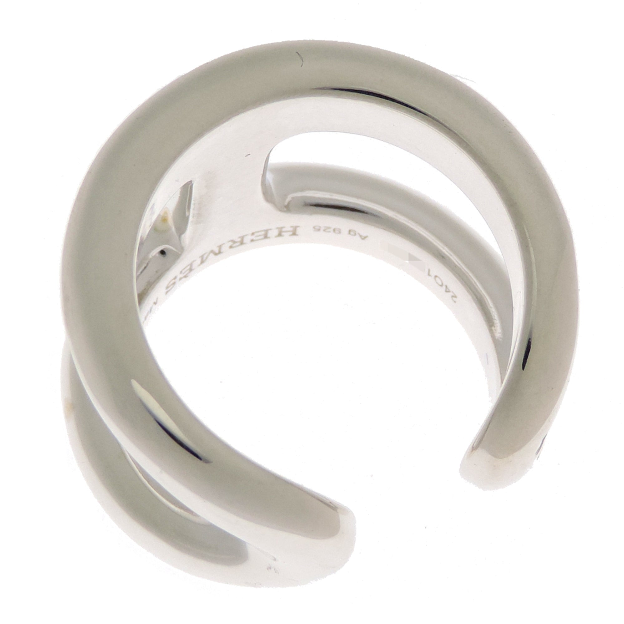 Hermes Silver 925 Band Ring (Pre-Owned)