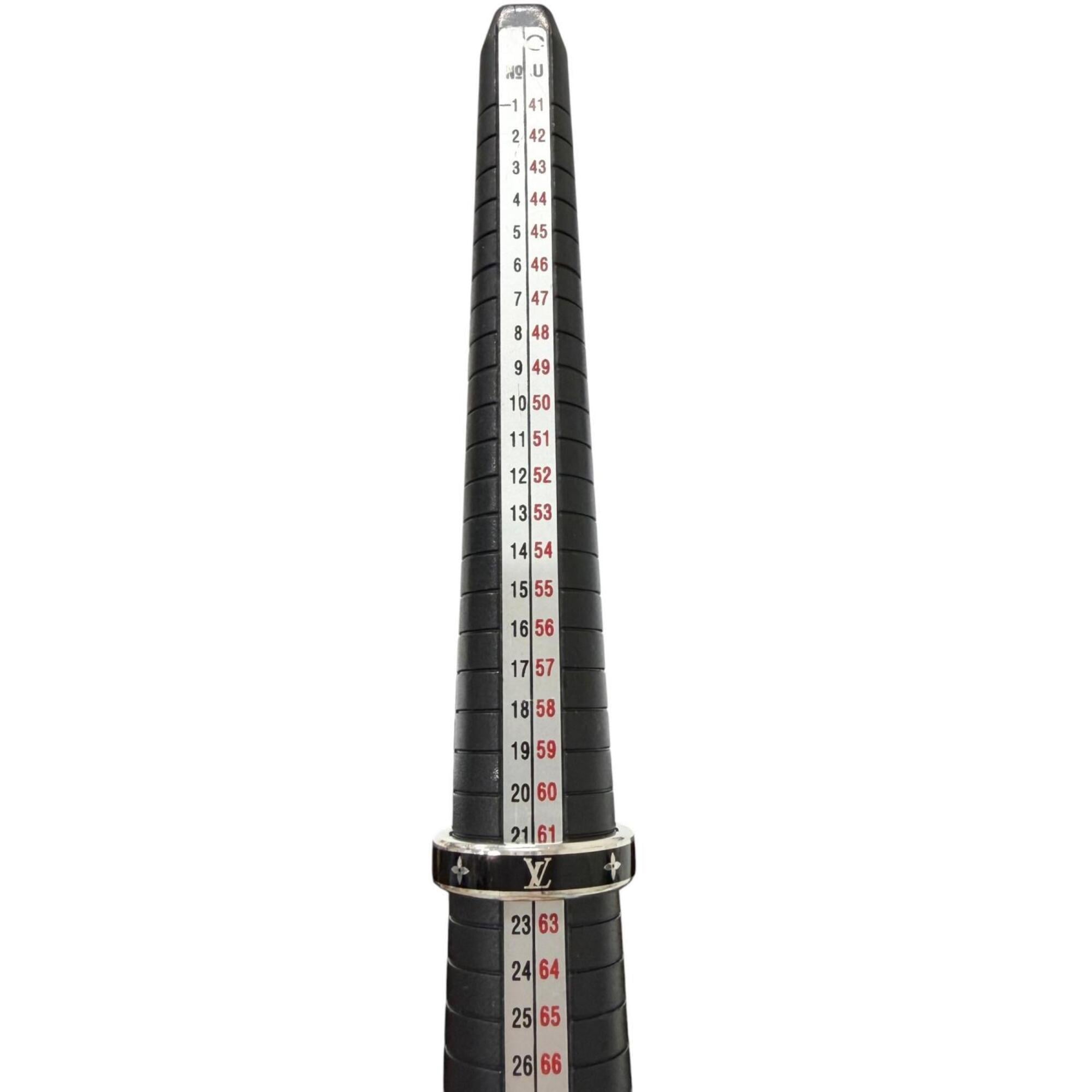 Louis Vuitton Silver Black Silver 925 Band Ring (Pre-Owned)
