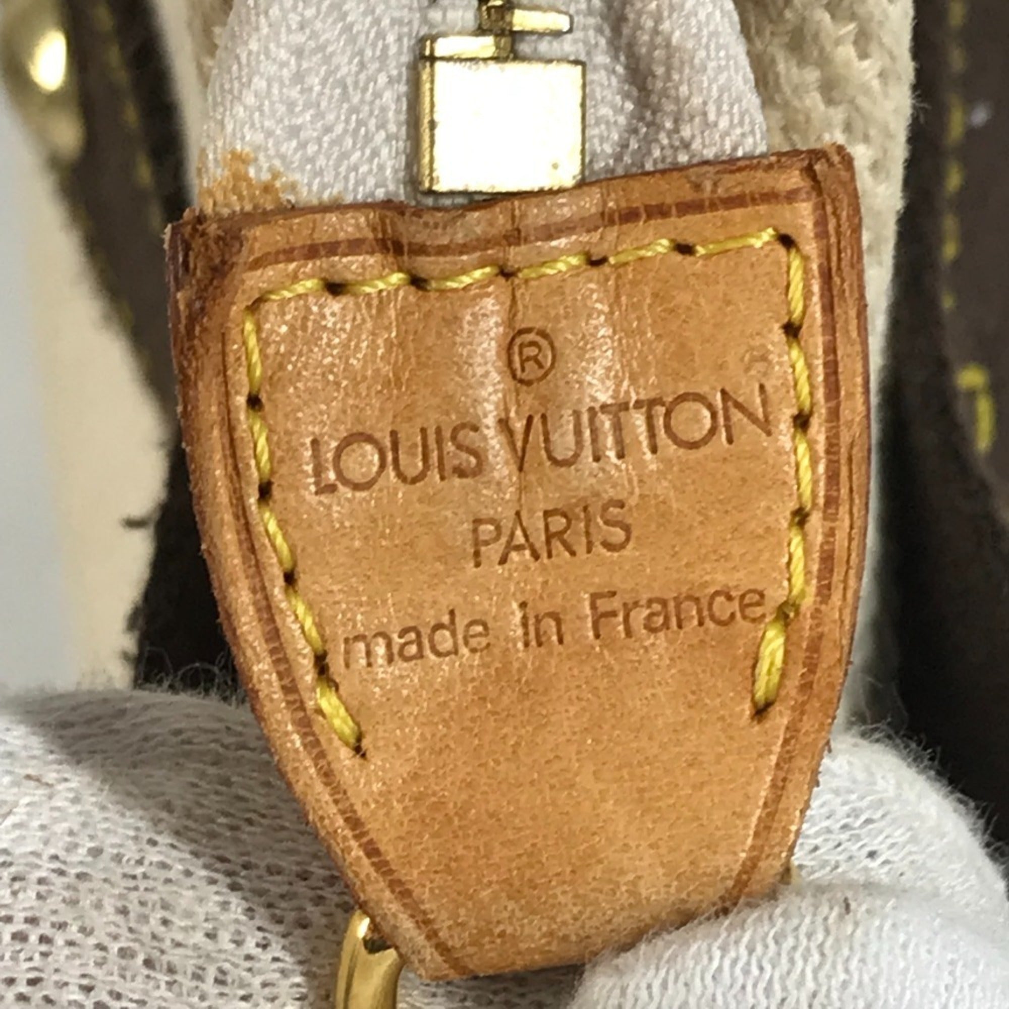Louis Vuitton Antigua Brown White Canvas Handbag Tote Bag (Pre-Owned)