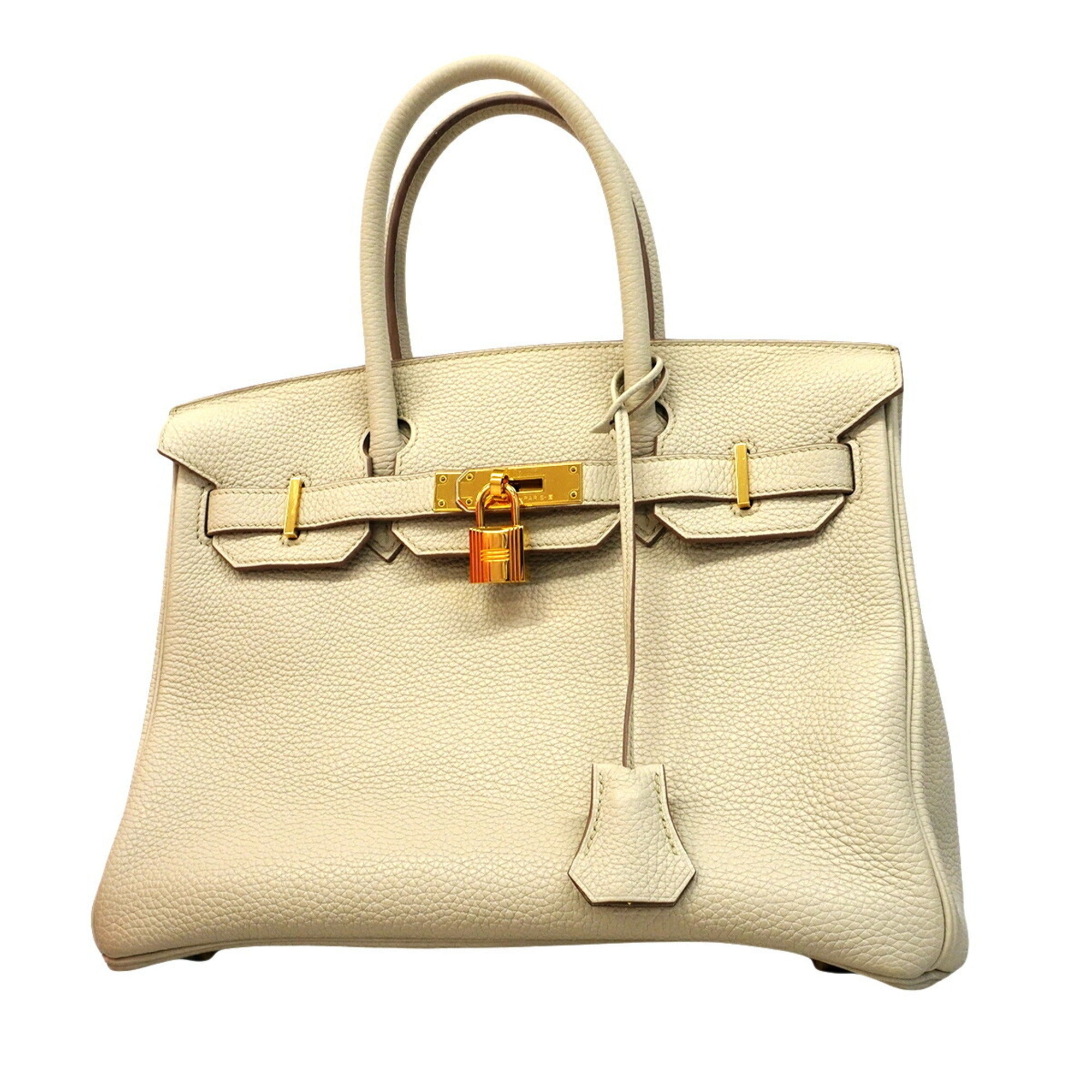 Hermes Gray Taurillon Clemence Leather Handbag (Pre-Owned)