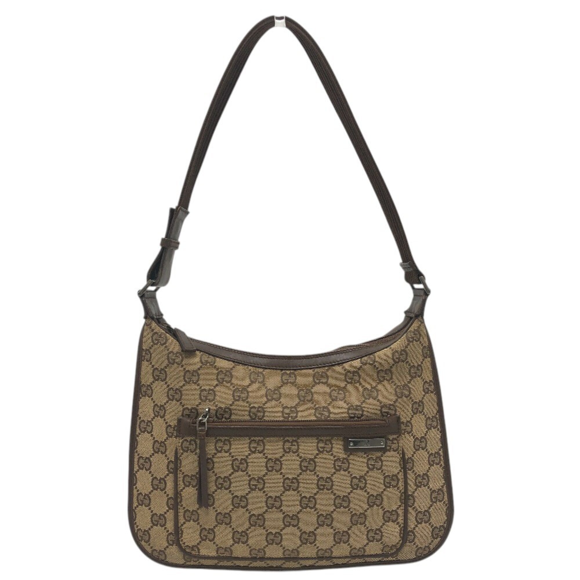 Gucci Beige Canvas Handbag Shoulder Bag (Pre-Owned)