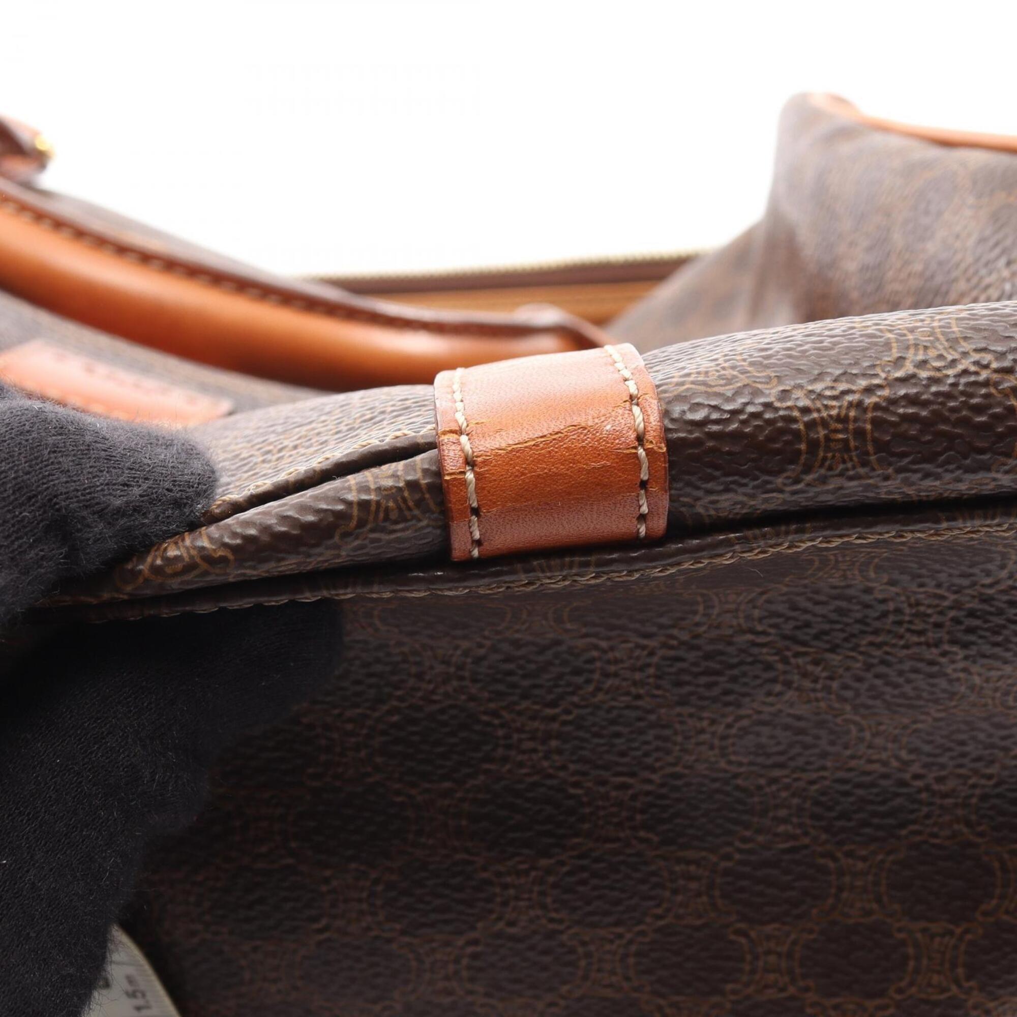 Celine Beige Brown Coated Canvas Leather Handbag (Pre-Owned)