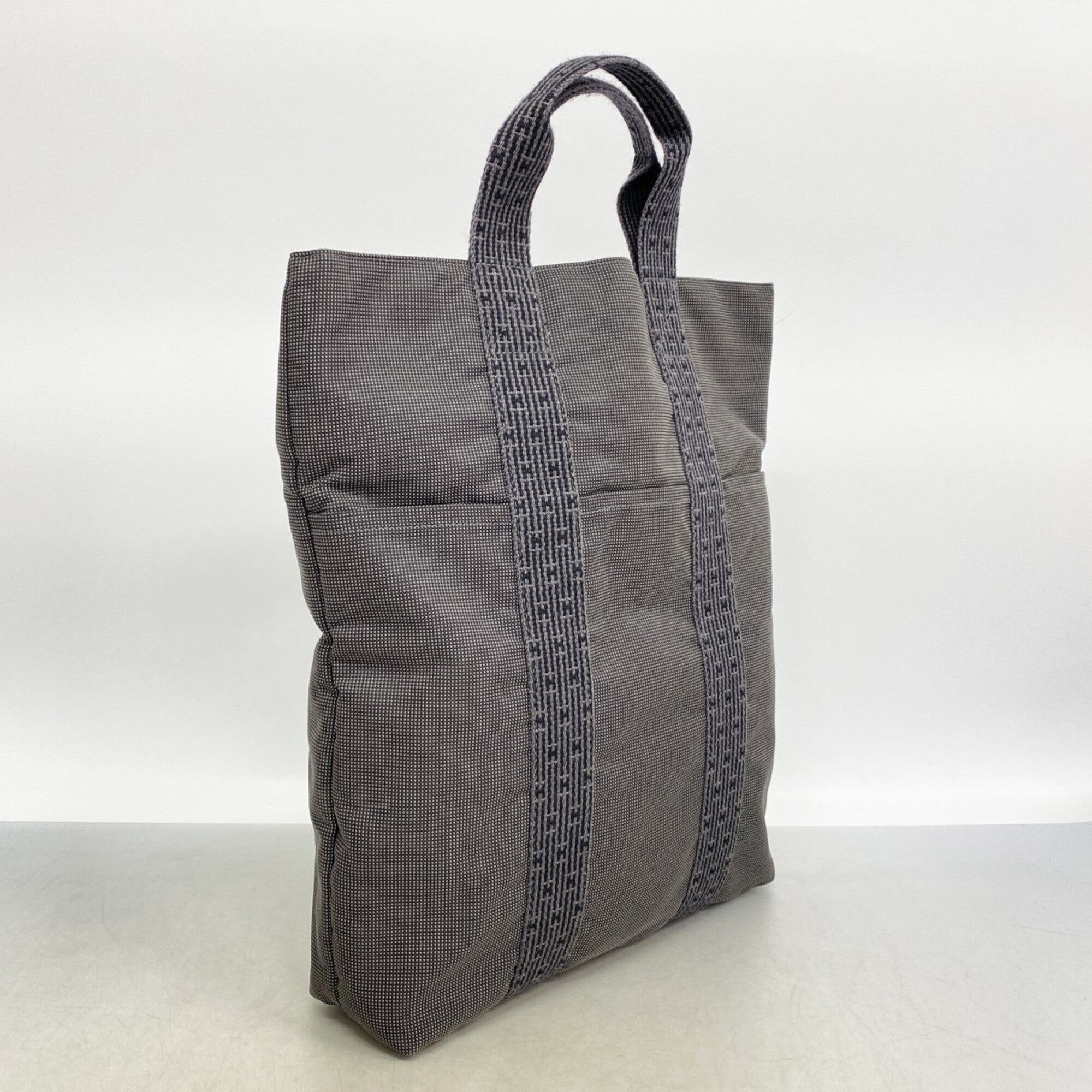 Hermes Gray Canvas Tote Bag (Pre-Owned)