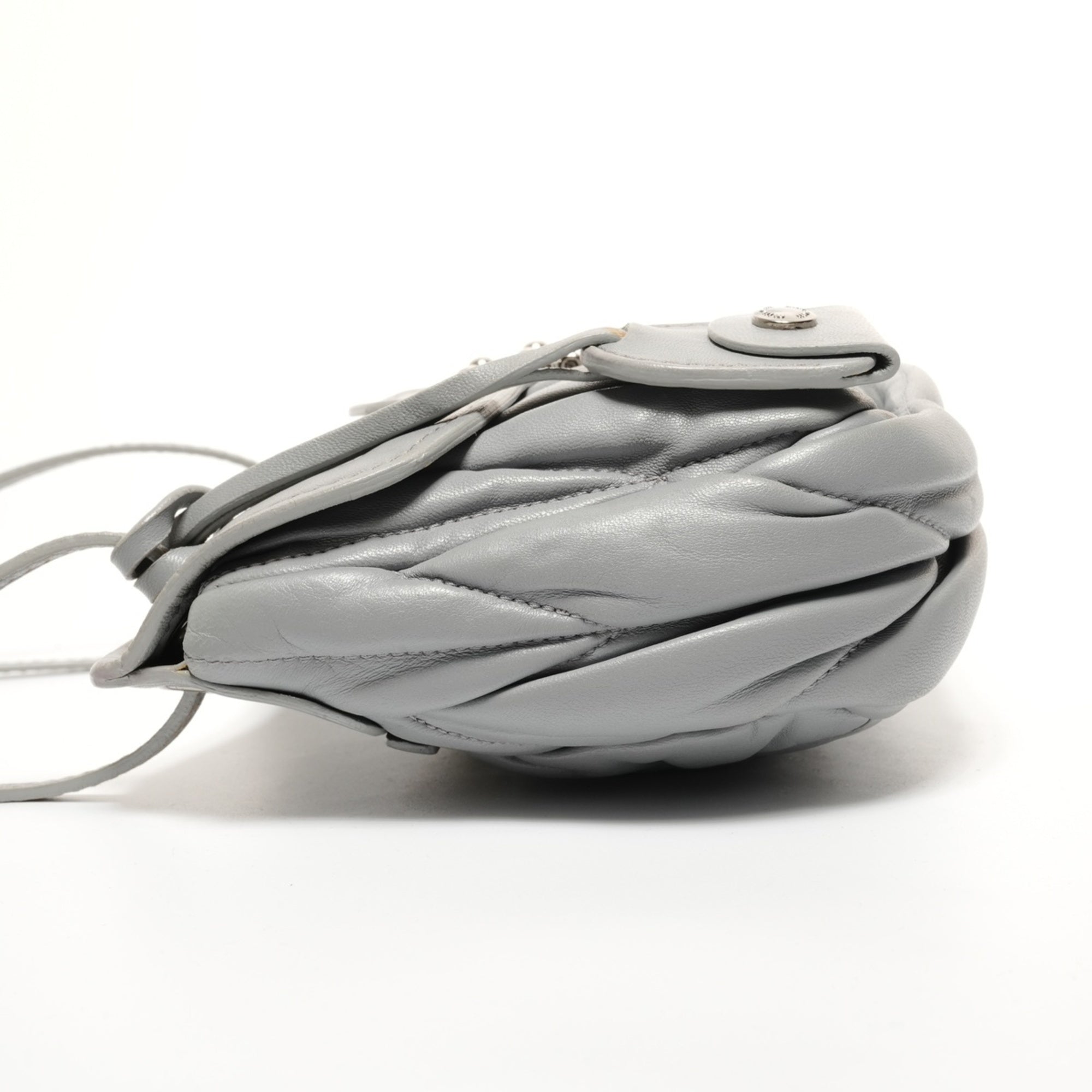 Miu Miu Matelasse Gray Shoulder Bag (Pre-Owned)