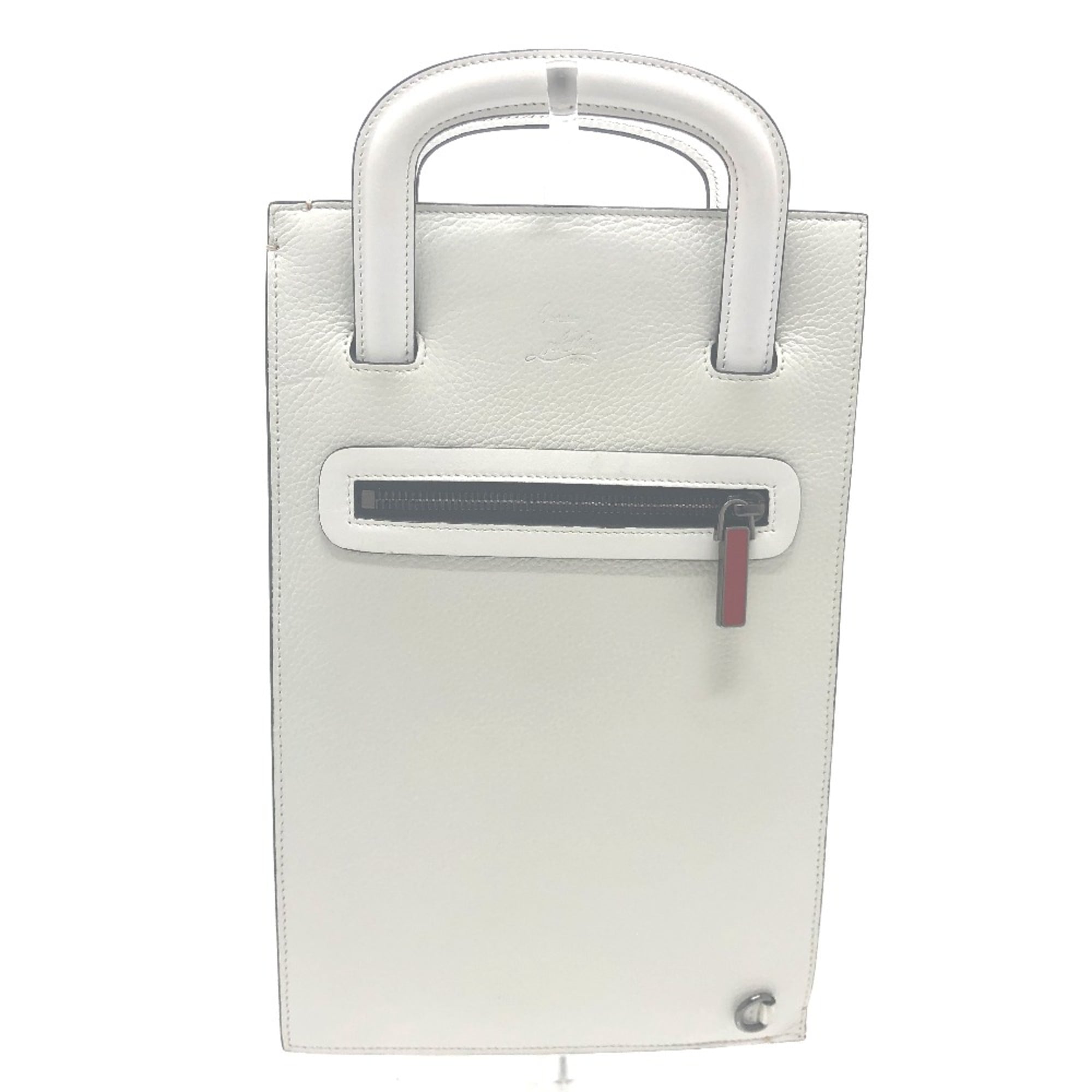 Christian Louboutin White Leather Tote Bag (Pre-Owned)