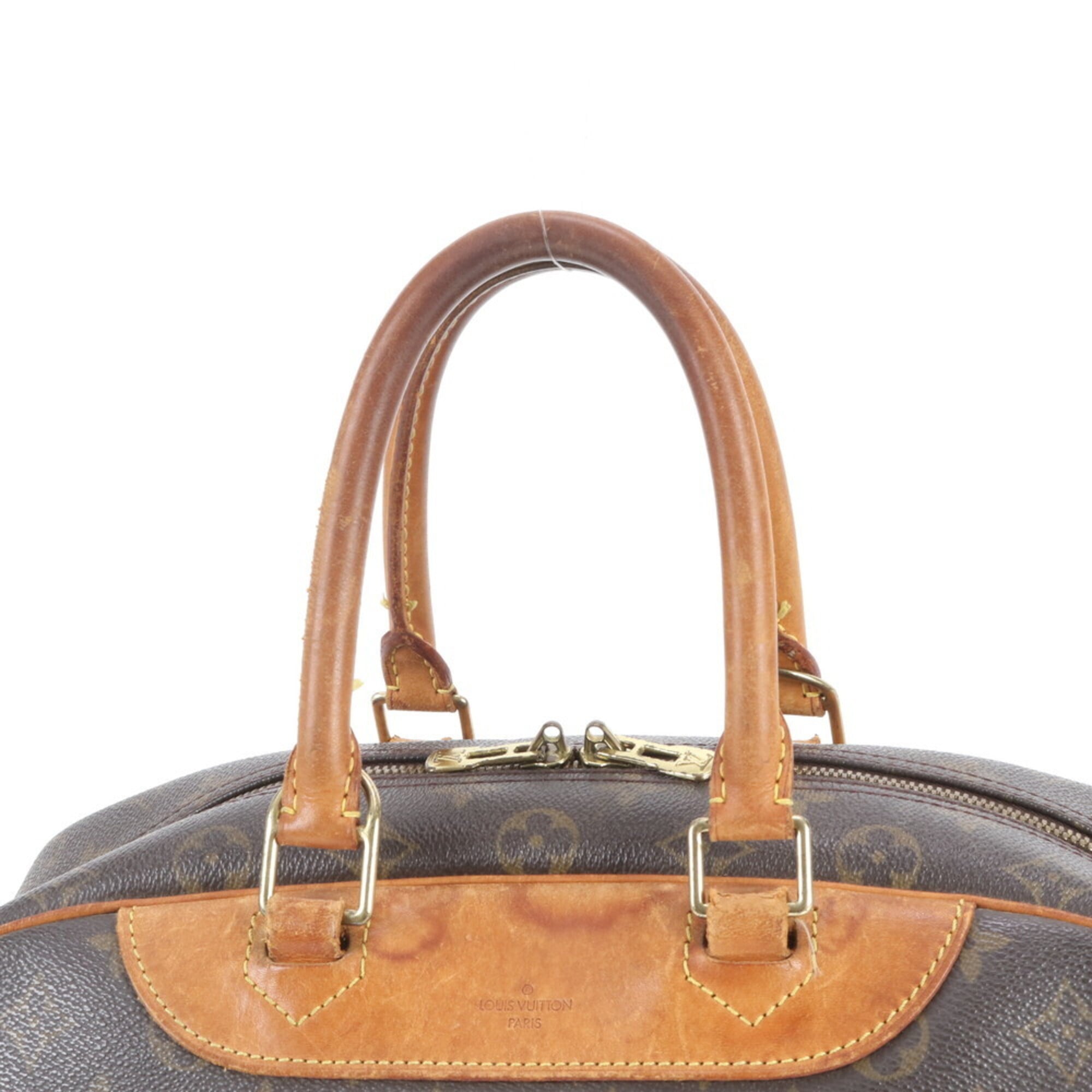 Louis Vuitton Monogram Brown Leather Coated Canvas Handbag Tote Bag (Pre-Owned)