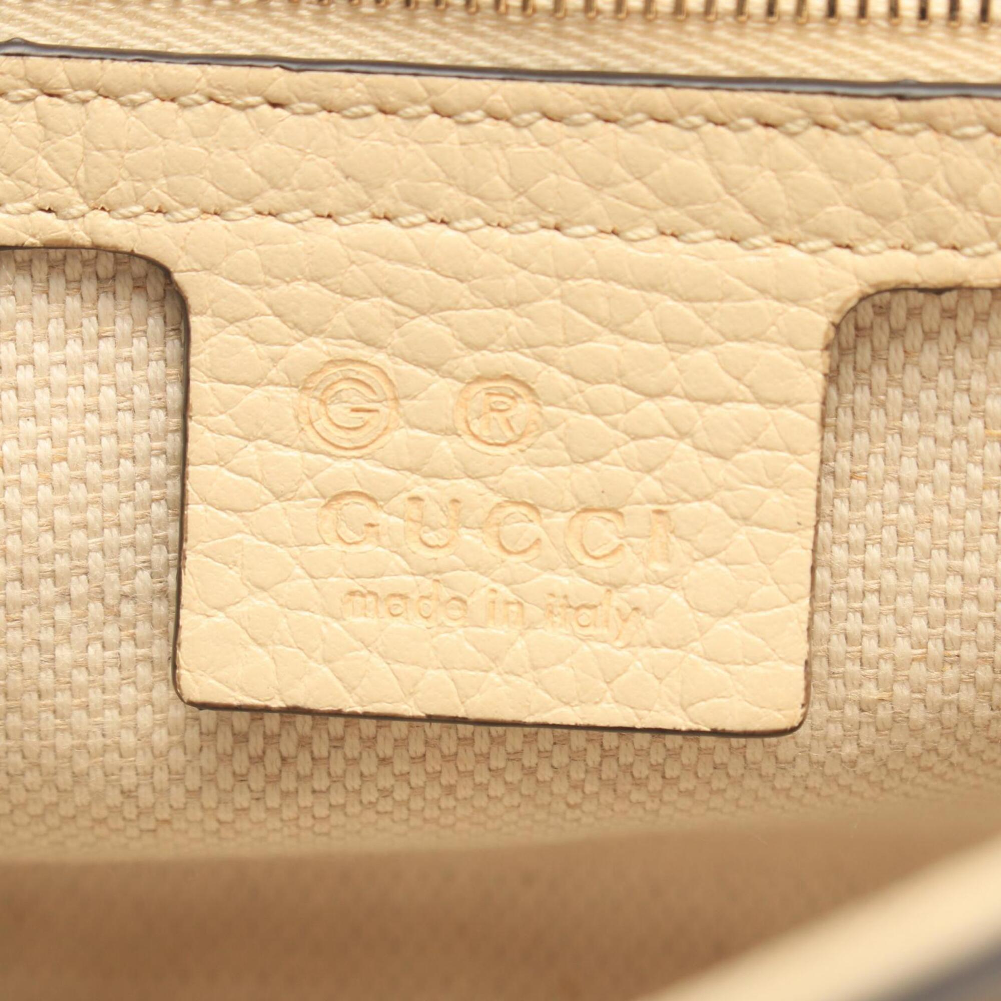 Gucci Ivory Leather Handbag Shoulder Bag (Pre-Owned)