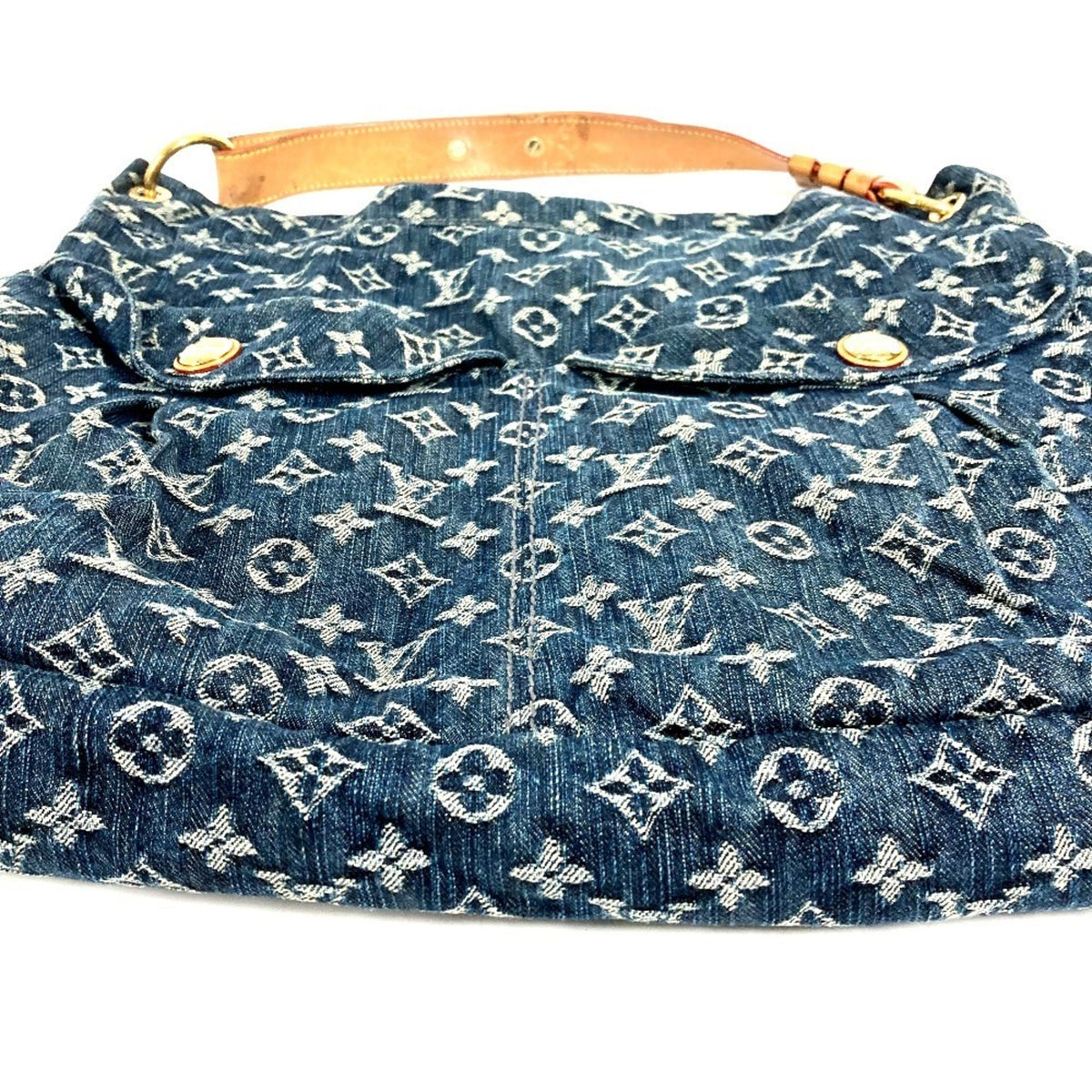 Louis Vuitton Monogram Denim Blue Monogram Denim Shoulder Bag Tote Bag (Pre-Owned)
