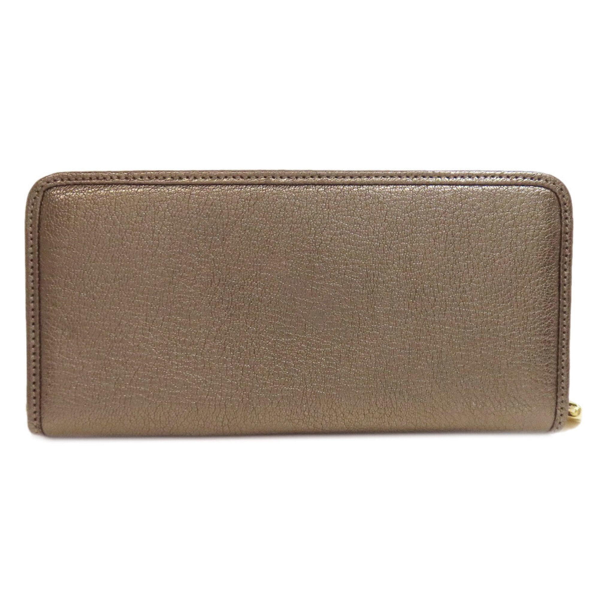 Loewe Gray Leather Long Wallet (Bi-Fold) (Pre-Owned)