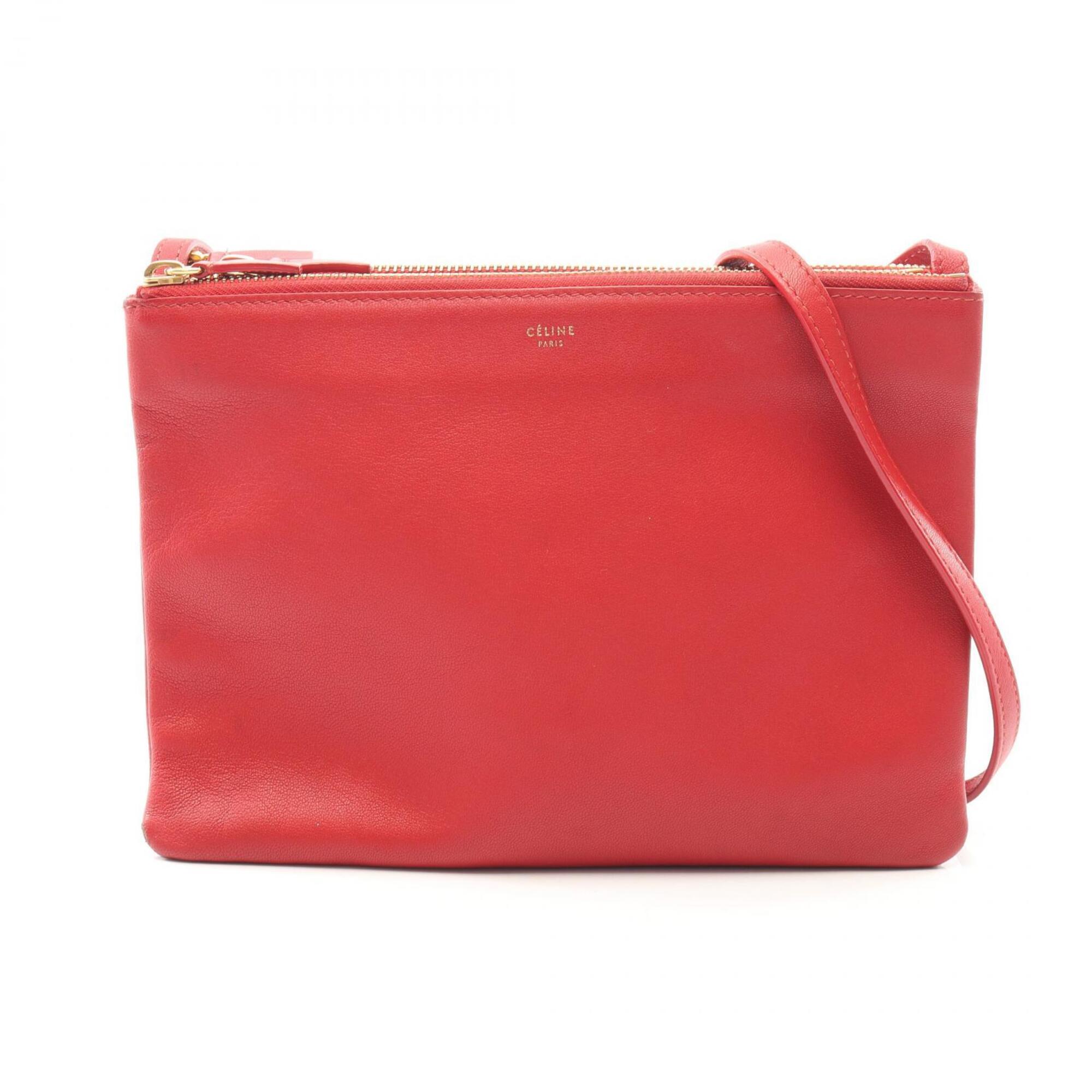 Celine Red Color Leather Handbag Shoulder Bag (Pre-Owned)