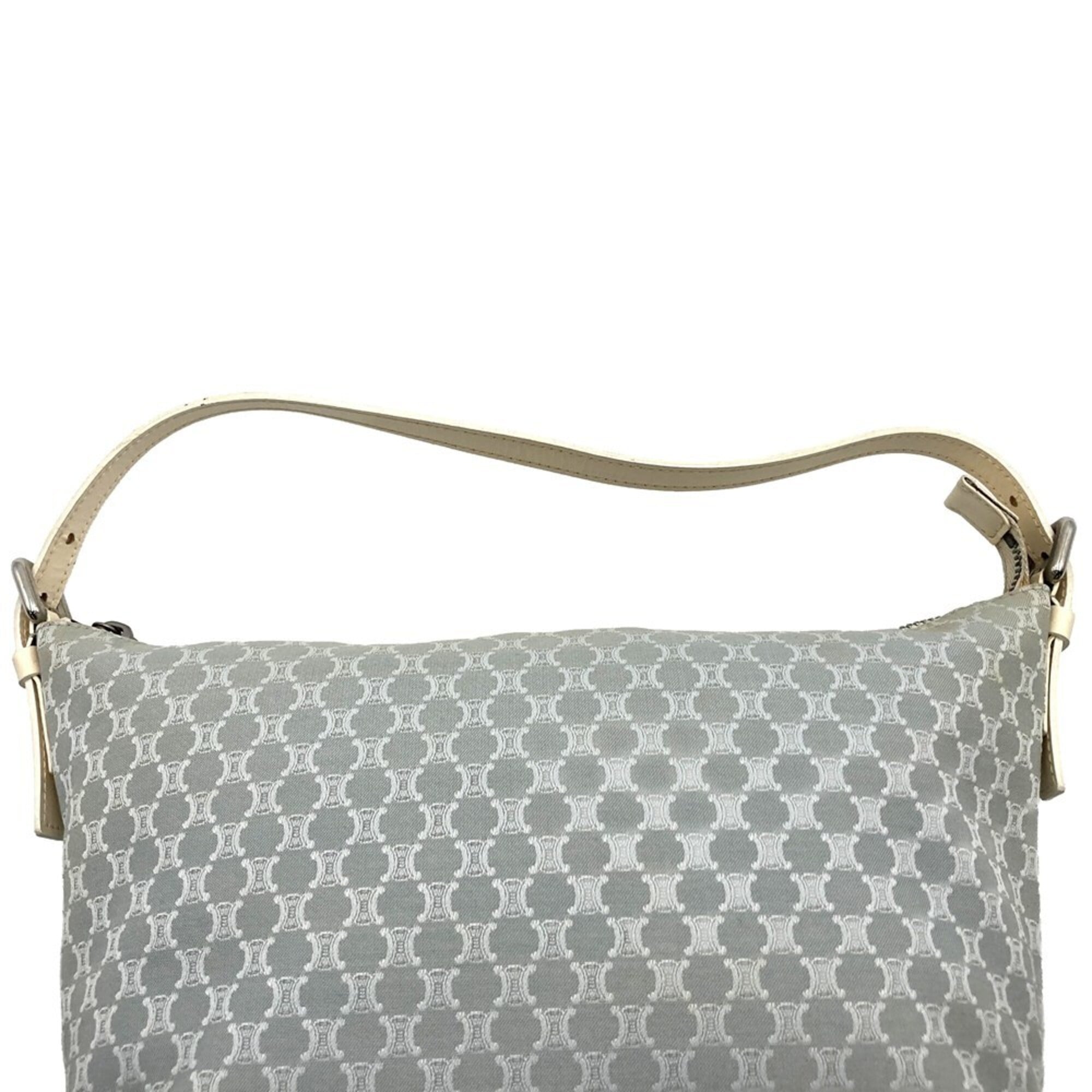 Celine Gray Canvas Handbag Shoulder Bag (Pre-Owned)