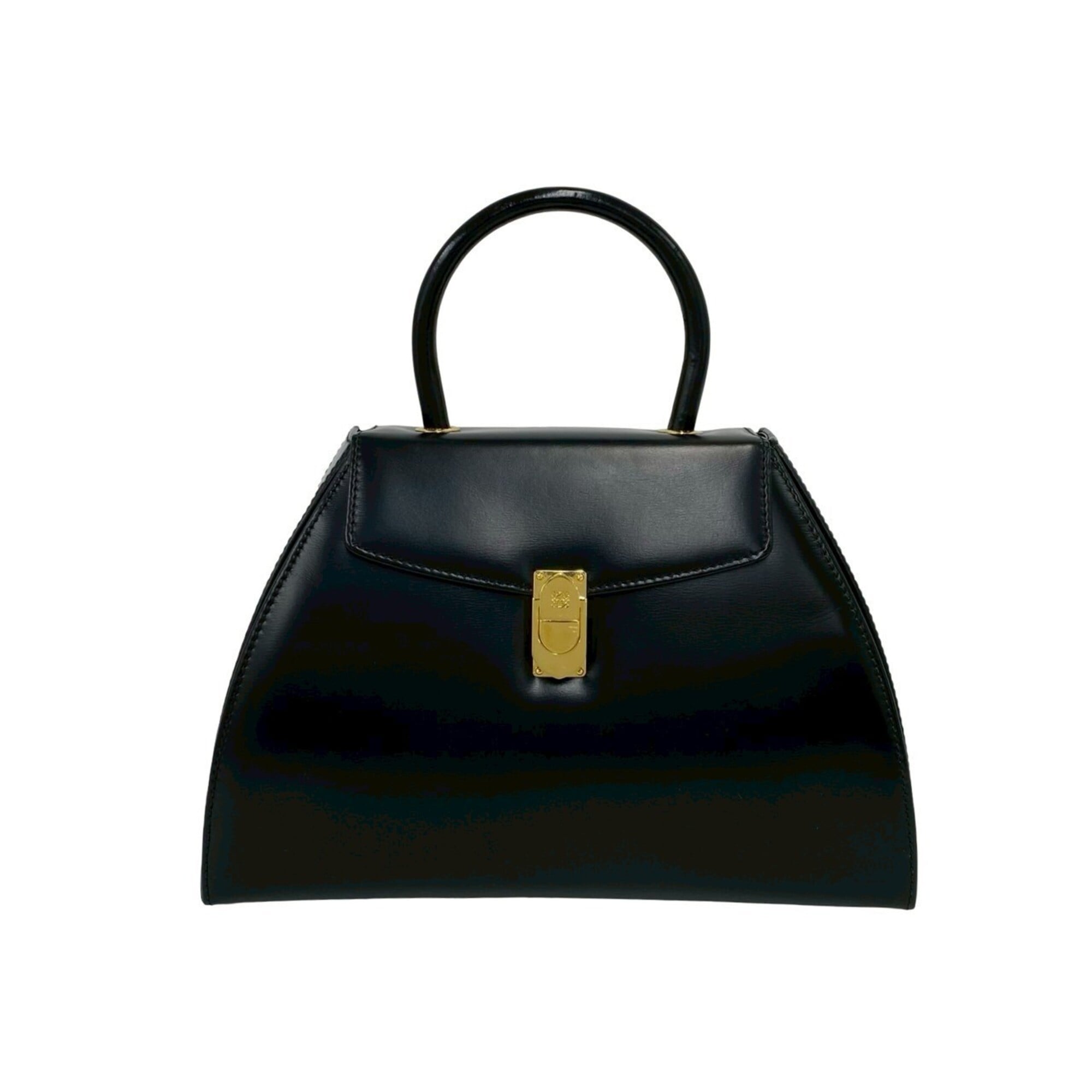 Loewe Black Leather Handbag Tote Bag (Pre-Owned)