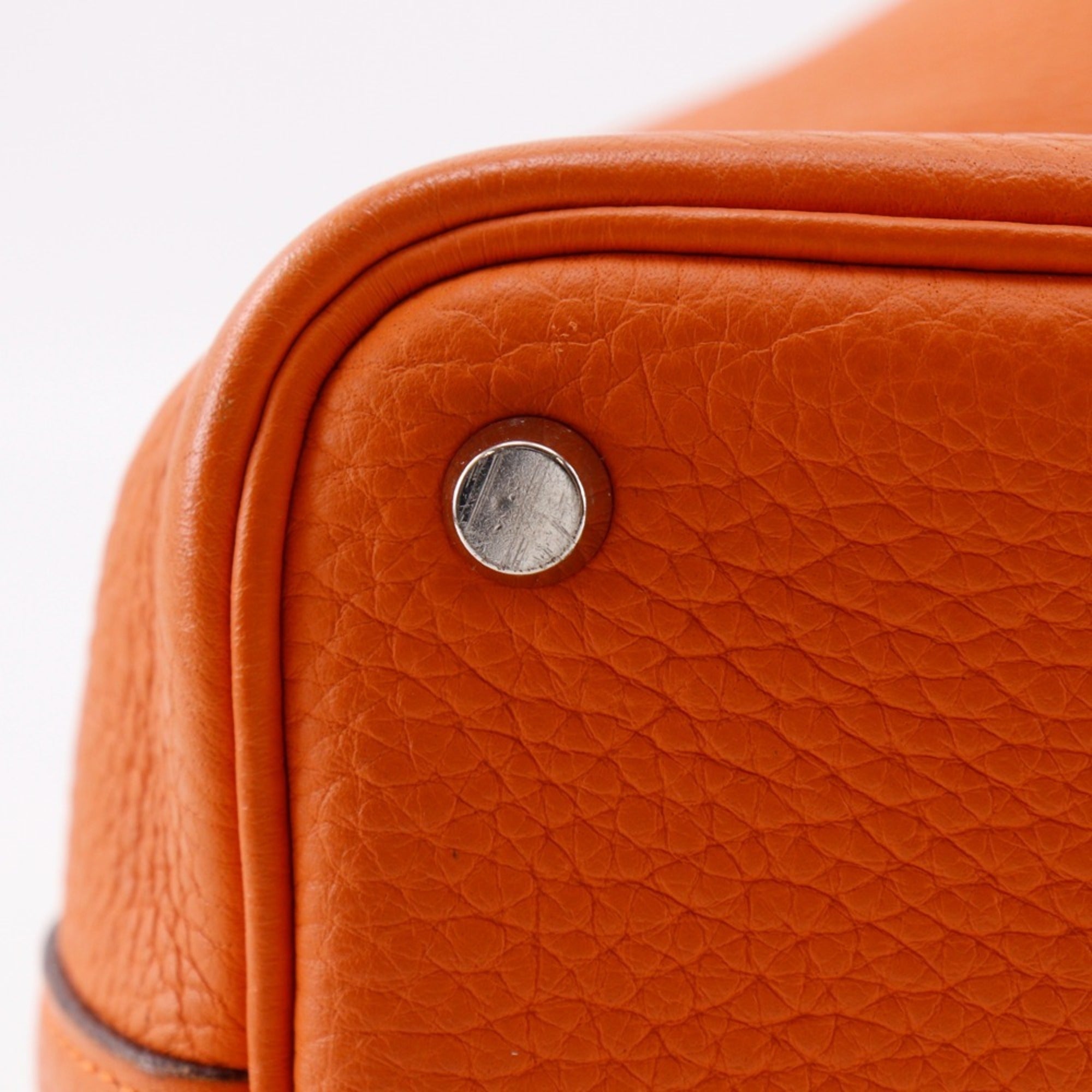 Hermes Orange Taurillon Clemence Leather Handbag (Pre-Owned)