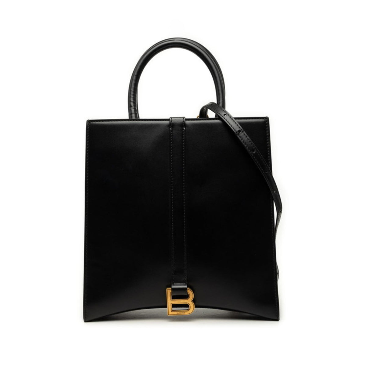 Balenciaga Black Leather Handbag Shoulder Bag (Pre-Owned)