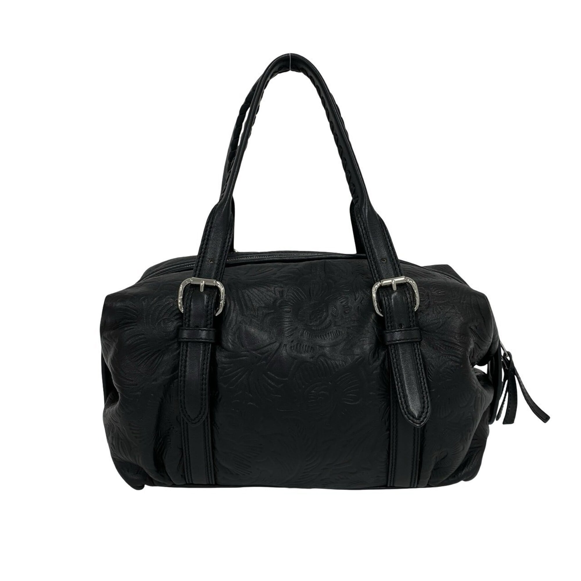 Loewe Black Leather Boston Bag Handbag (Pre-Owned)